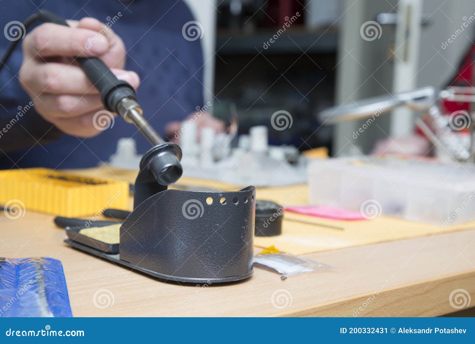 Soldering Iron for Electronic Boards. a Tool for Repairing Electronic