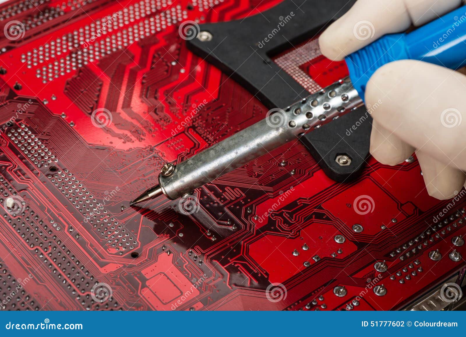 Soldering iron stock photo. Image of motherboard, electrical 51777602