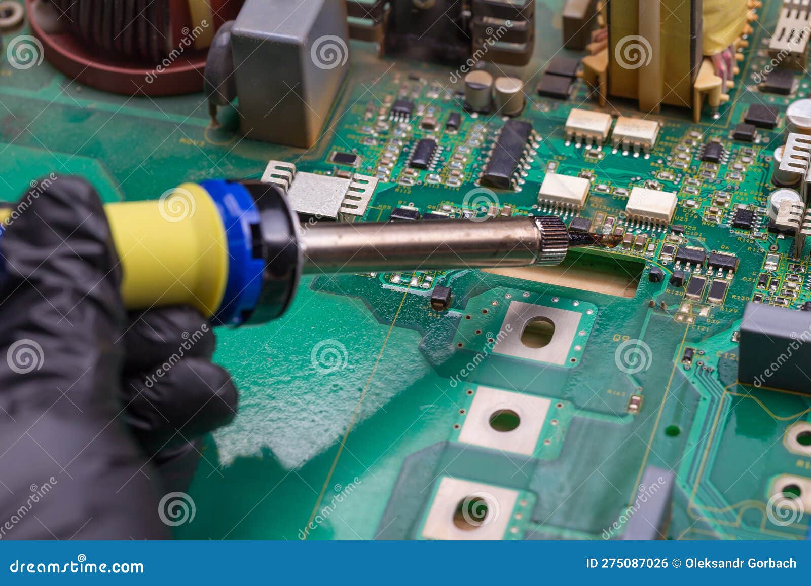 Soldering Iron. Repairing Electronic Component Stock Photo Image of