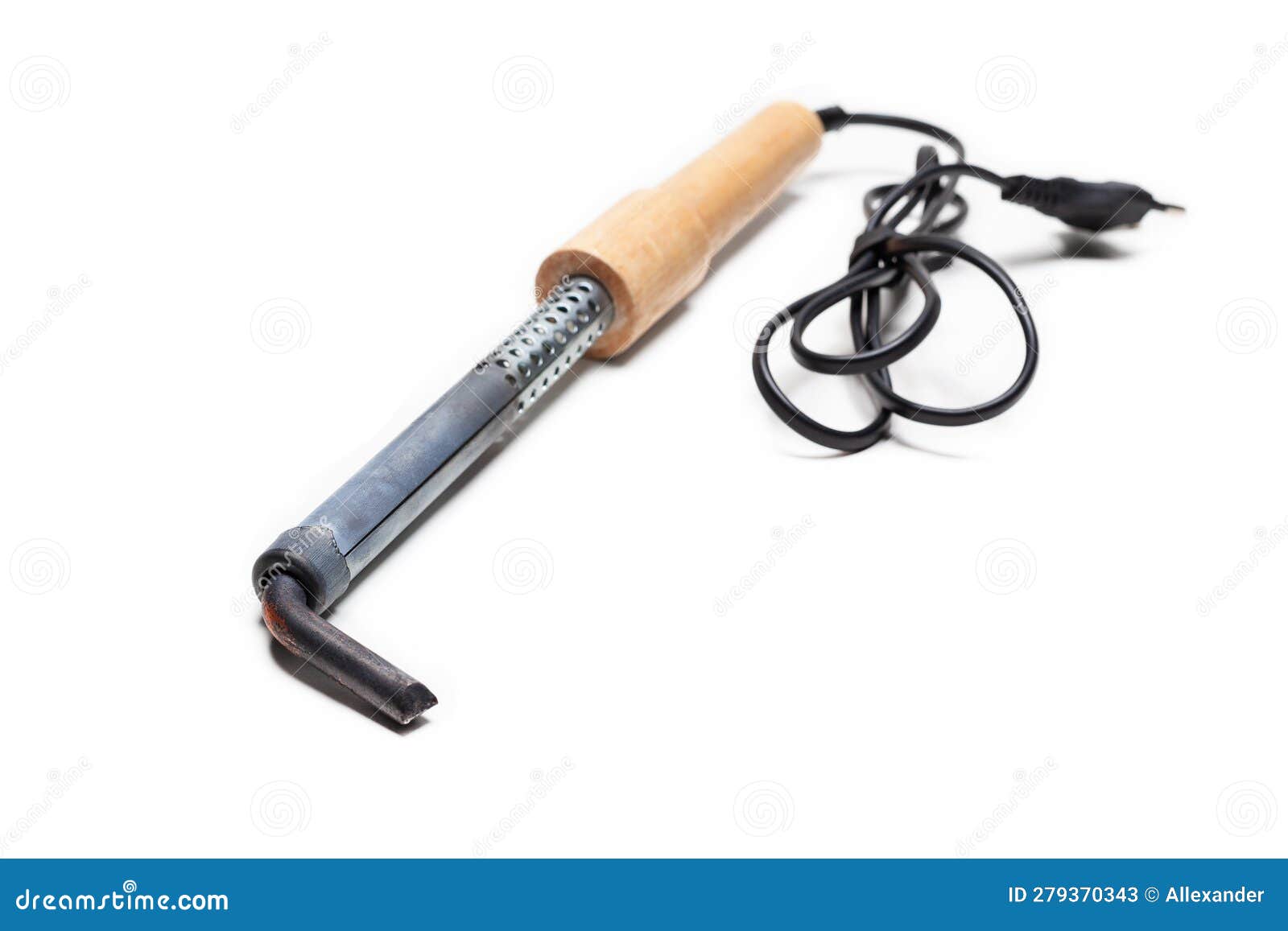 Soldering Iron with Wooden Handle Isolated on White Stock Image Image