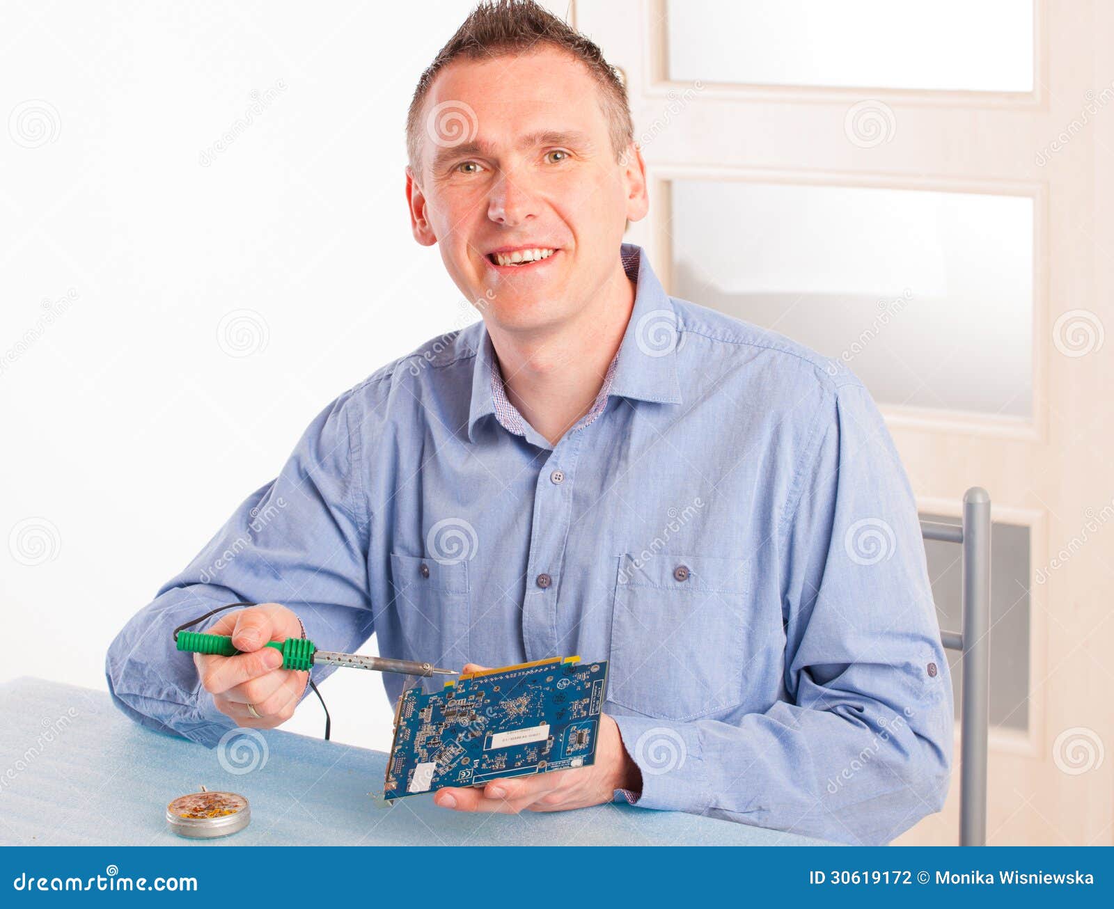 Soldering stock photo. Image of electricity, manual, repairman 30619172