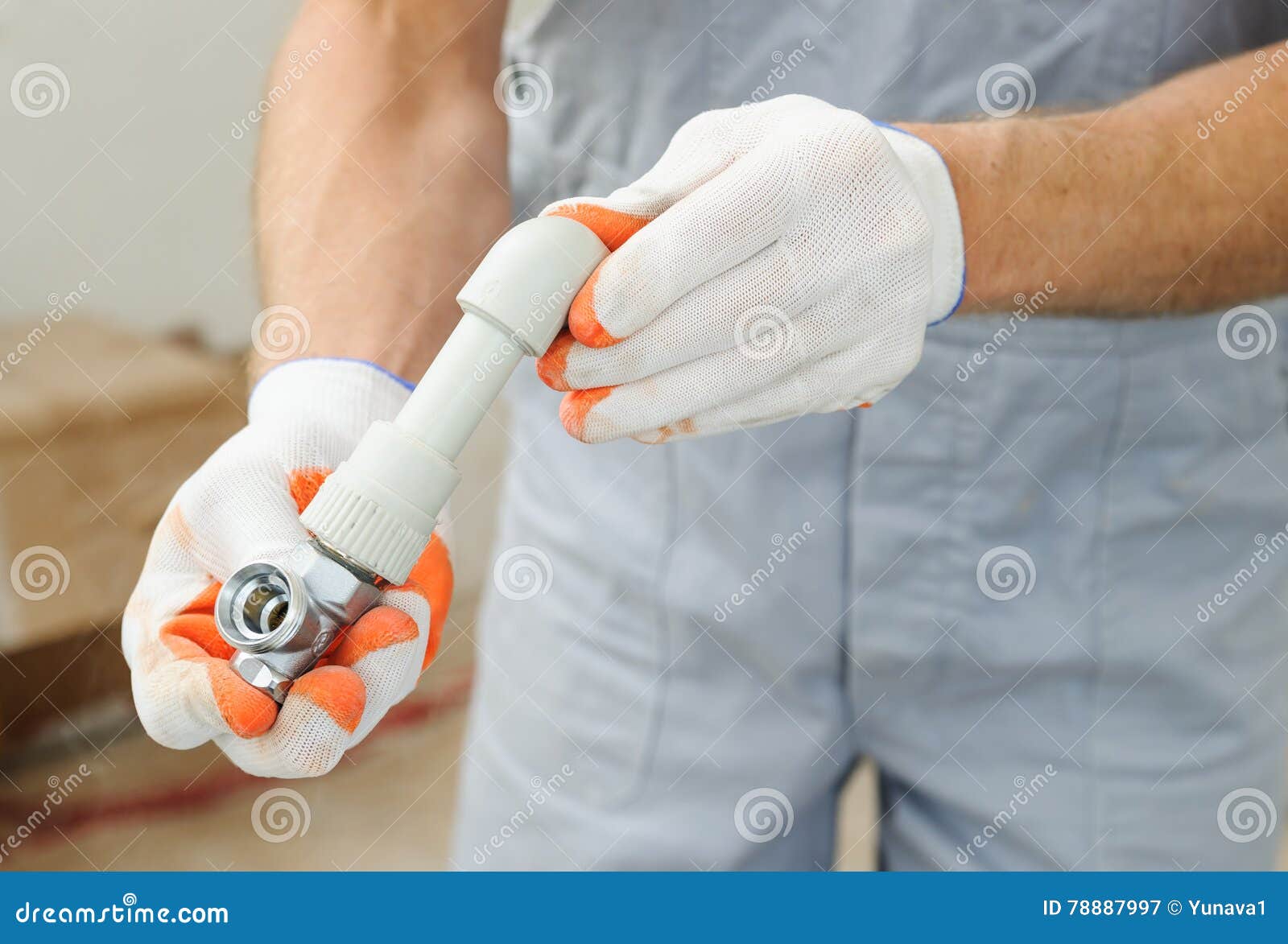 Soldering plastic pipe. stock image. Image of home, repair 78887997