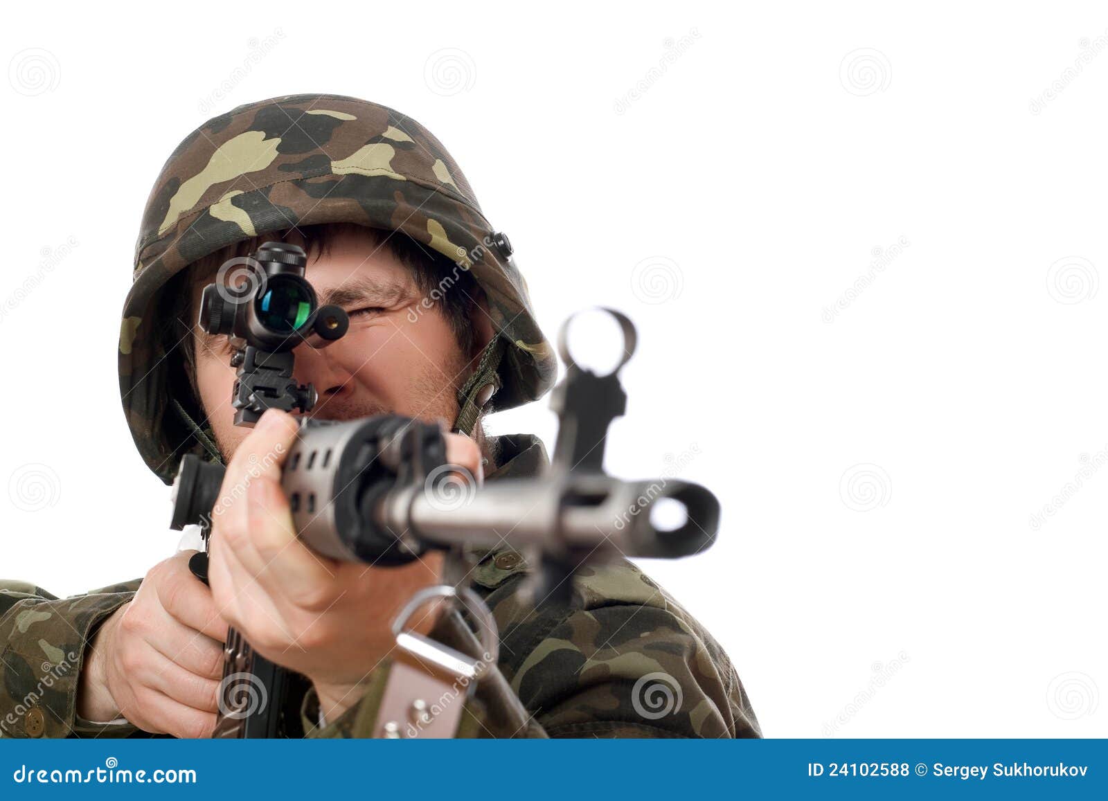 Soldier Aiming A Rifle Royalty Free Stock Photos - Image: 24102588