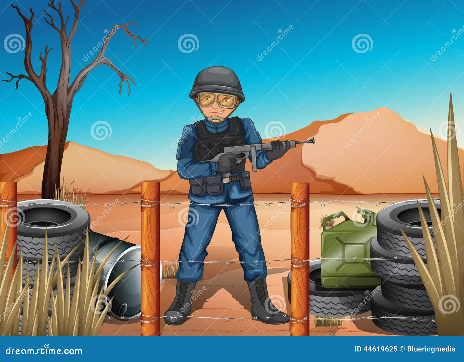 A Soldier in the Battlefield Stock Vector Illustration of ranger