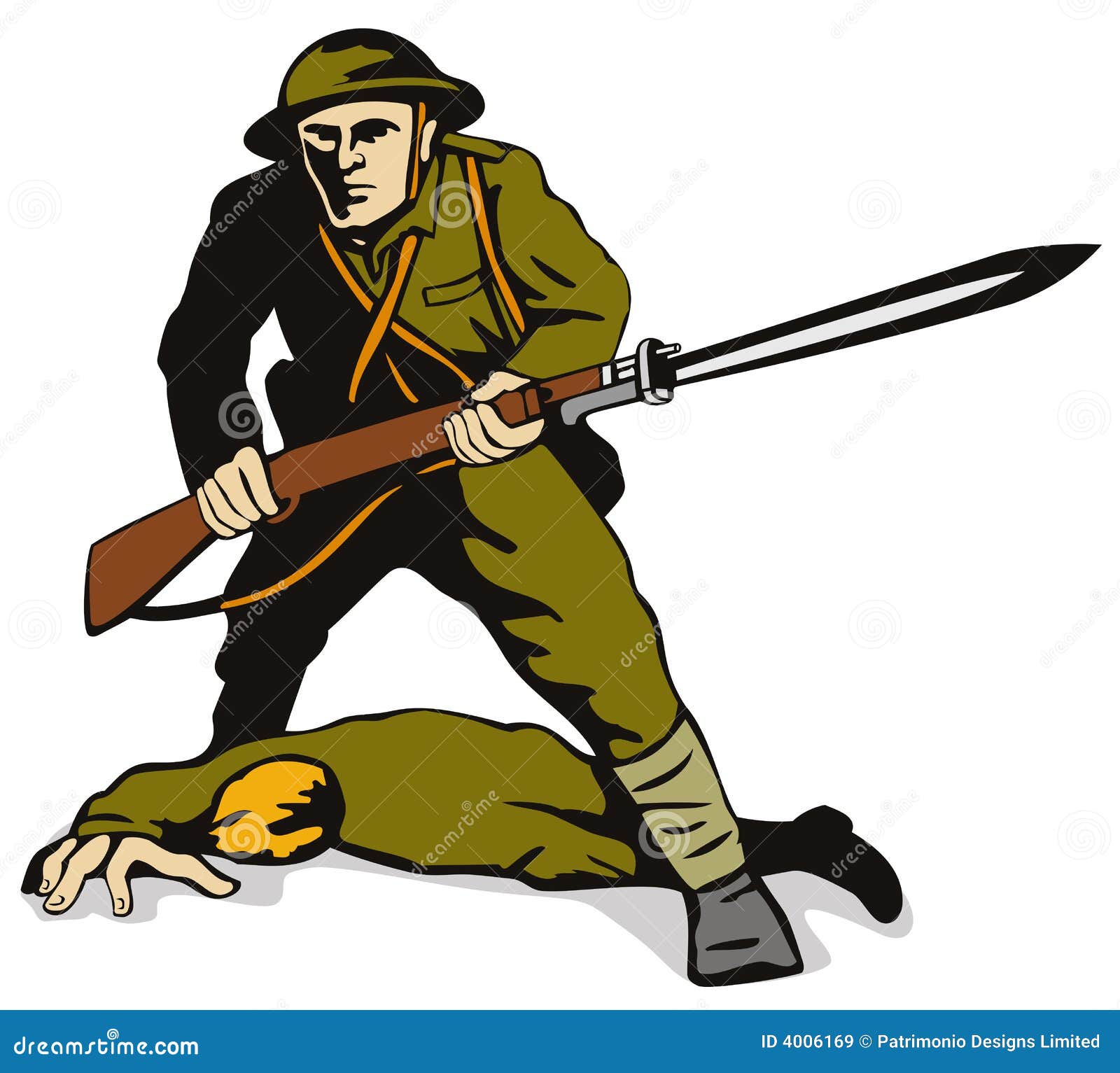 soldier with bayonet standing