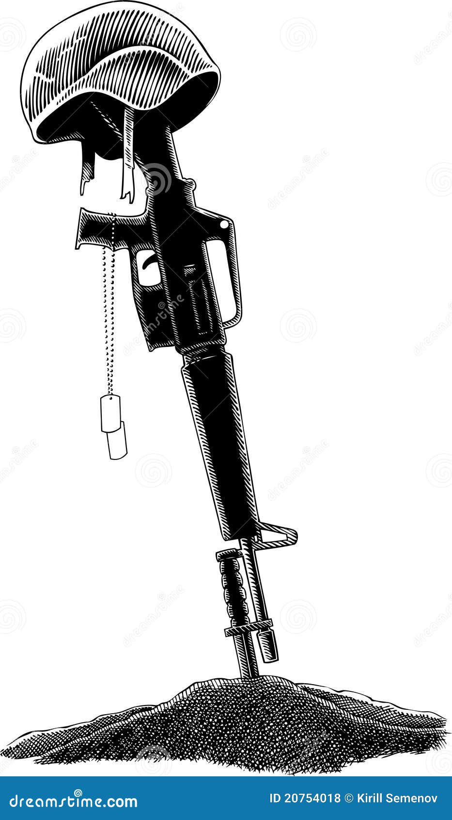 Soldier grave stock vector. Illustration of tags, soldier 20754018