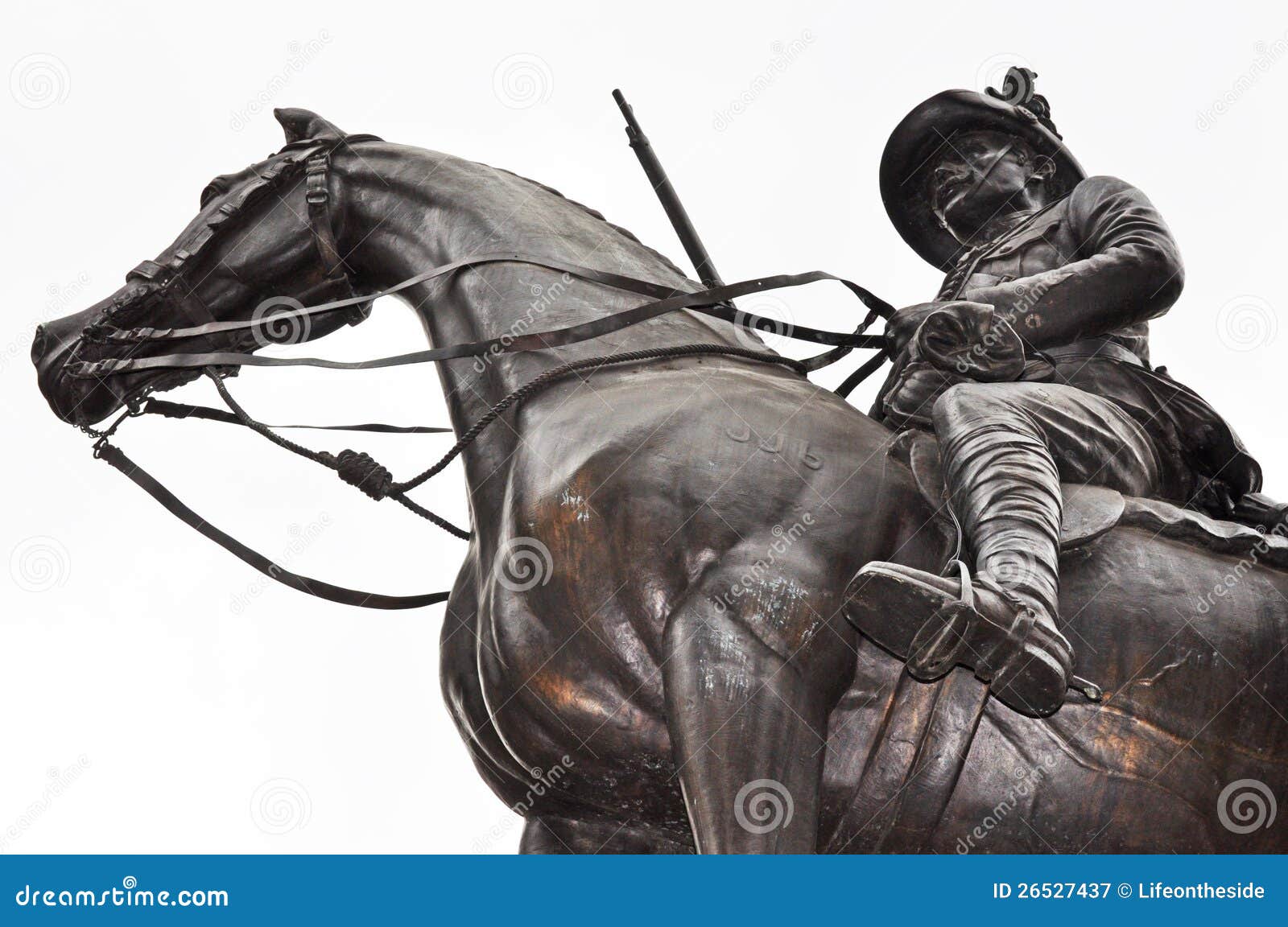 Soldier hero on horseback stock image. Image of copper 26527437