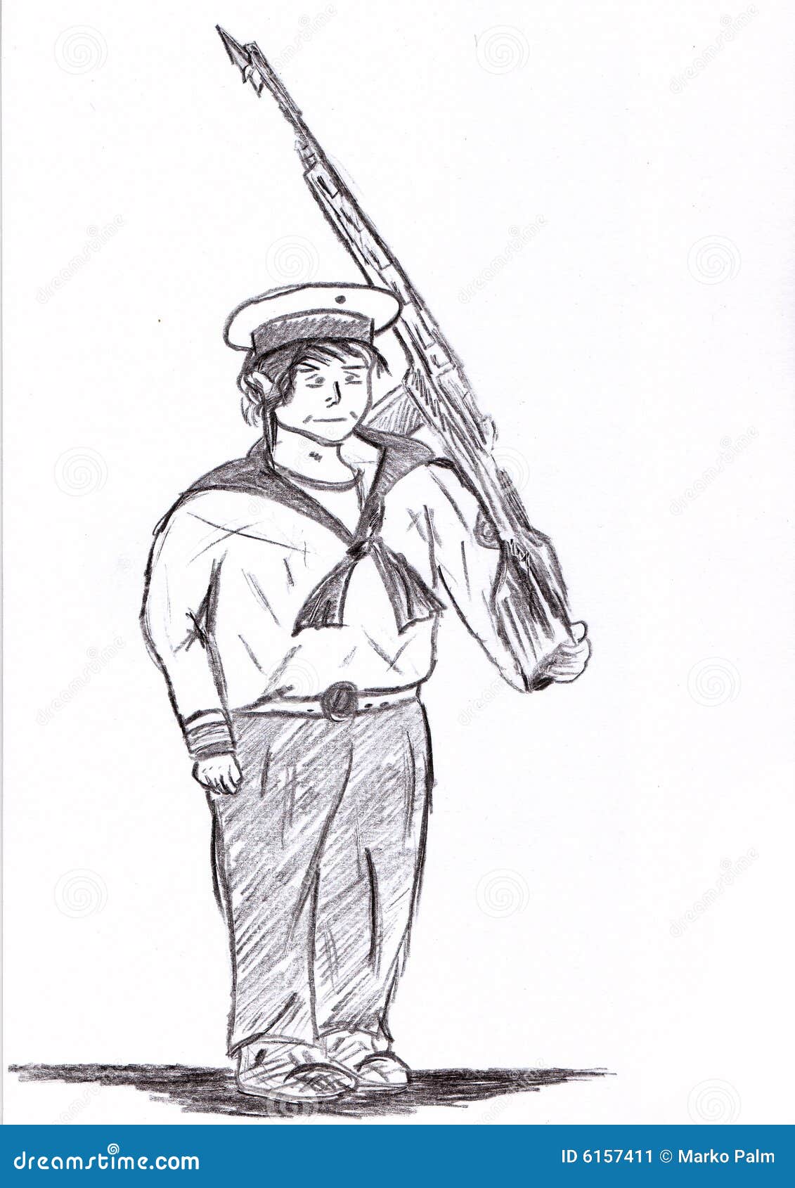 Soldier holding gun stock illustration. Illustration of standing 6157411