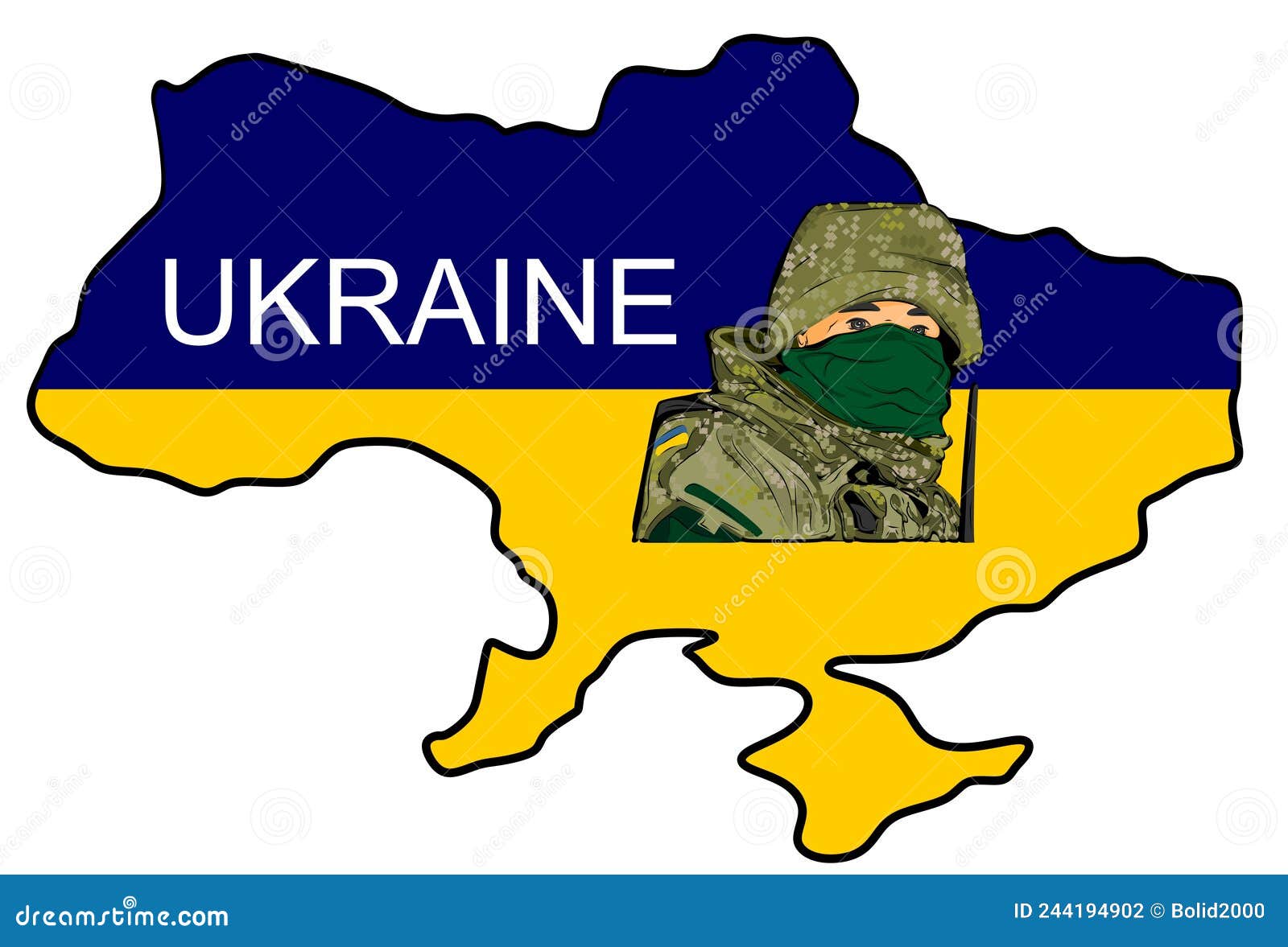 Ukrainian soldier cartoon stock illustration. Illustration of europe