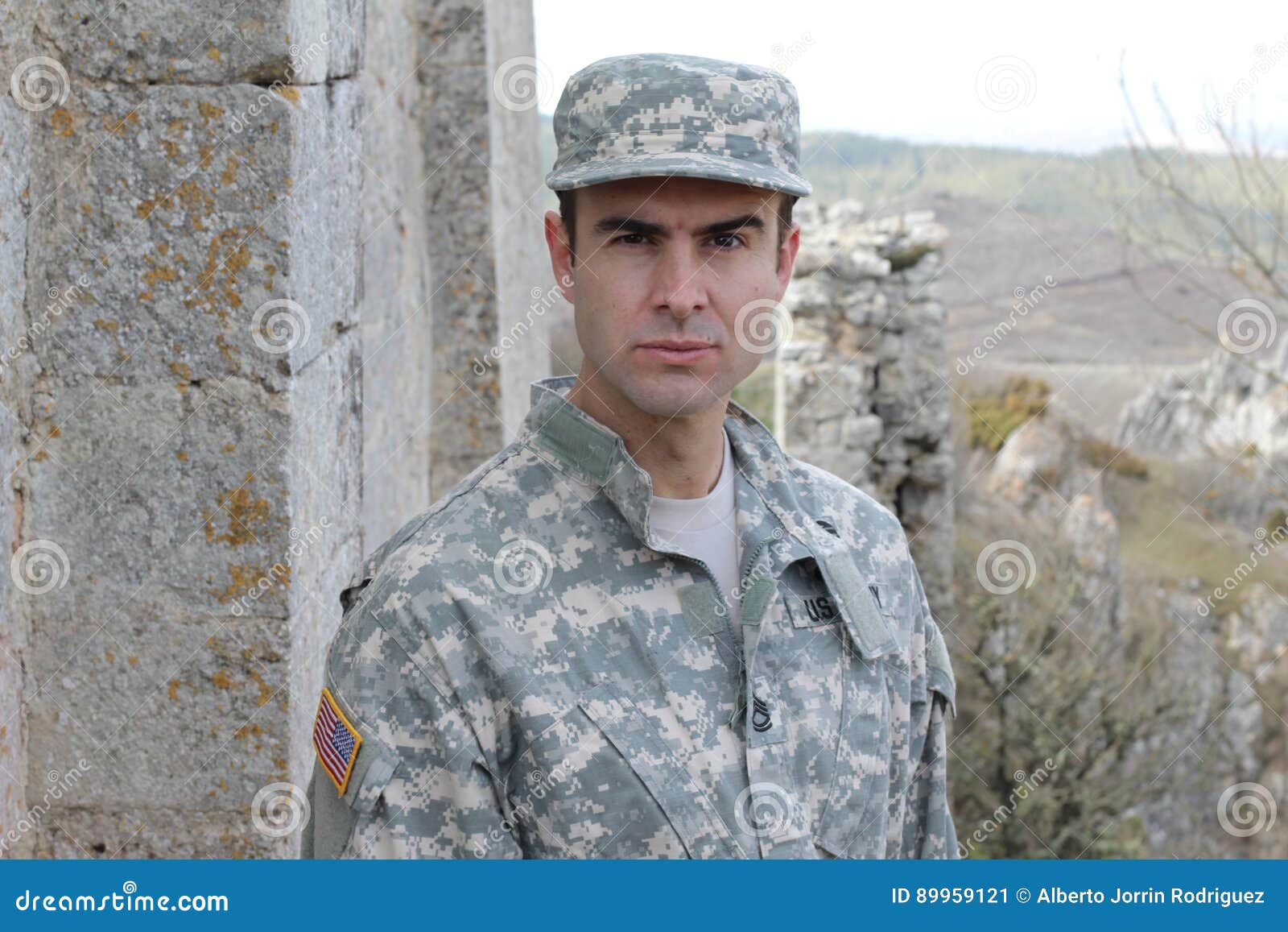 Soldier with a Mean Expression Stock Image Image of anxiety, army