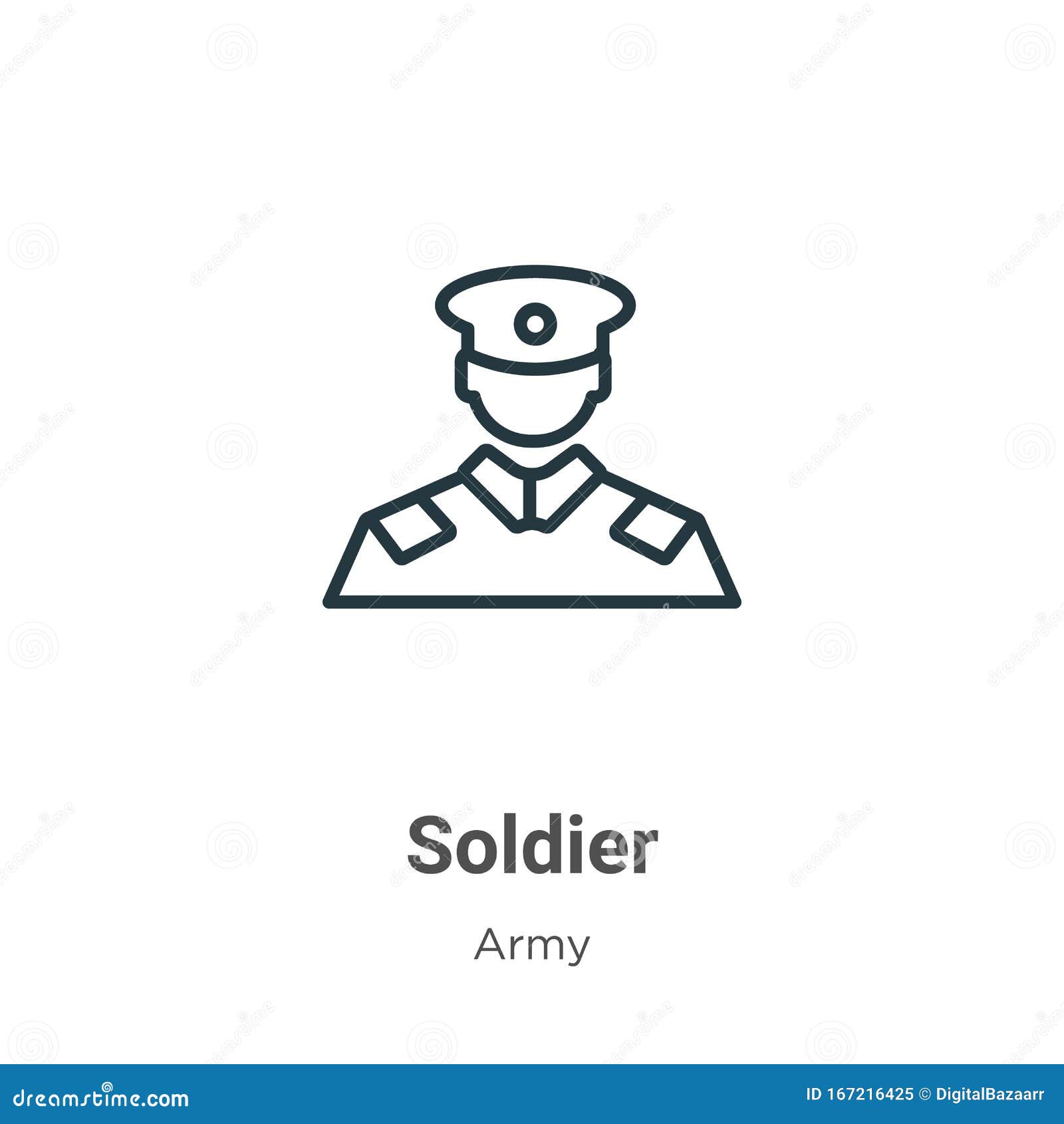 Soldier Outline Cartoon Vector 36099467
