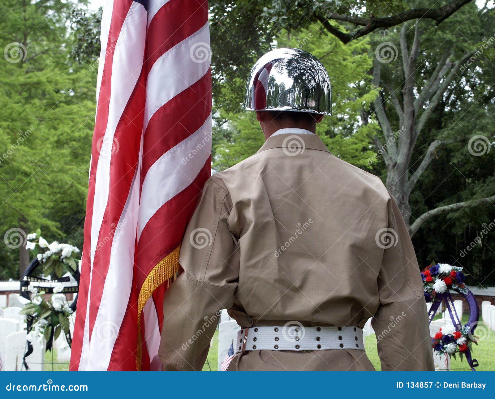 soldier paying tribute