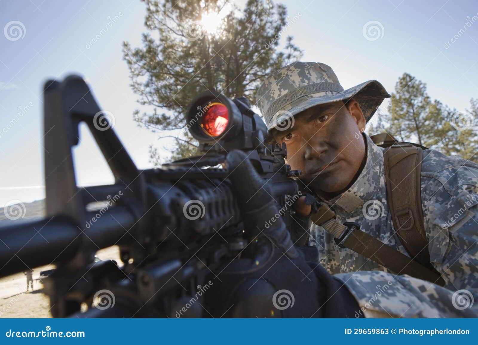 Soldier Pointing Rifle Stock Photos Image 29659863