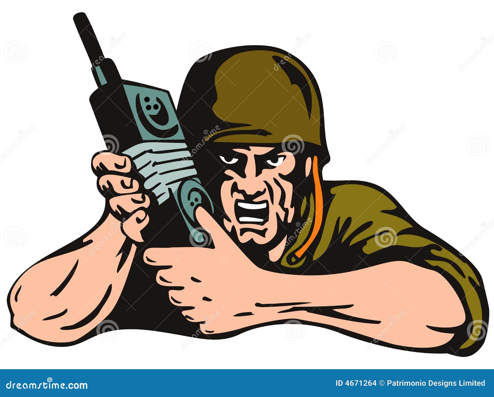 Soldier With Radio Isolated On Stock Vector - Image: 4671264