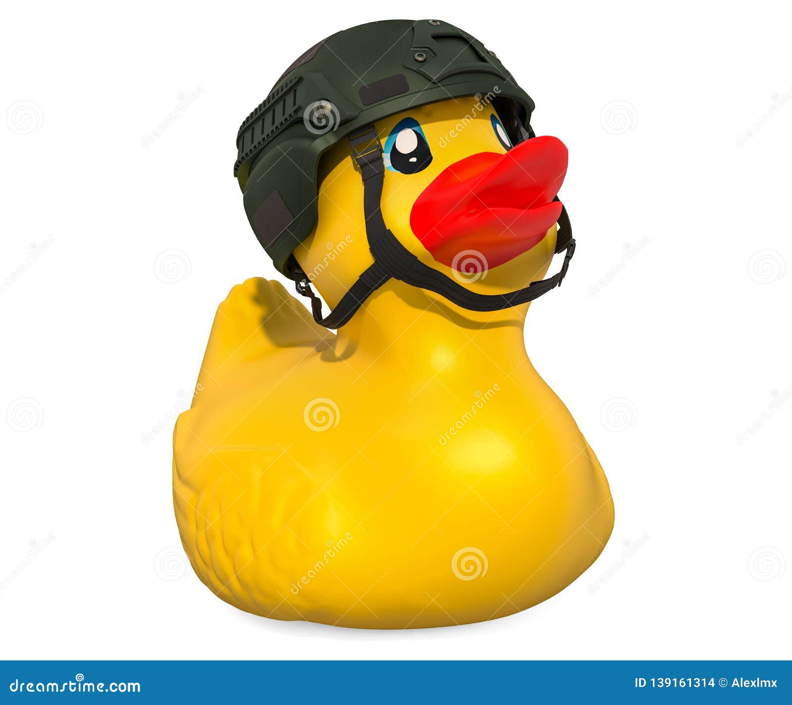 Soldier Rubber Duck 3d Rendering Stock Illustration