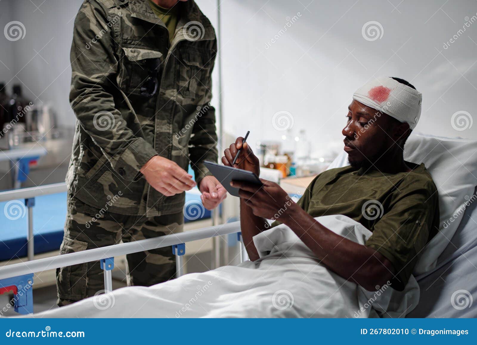 Soldier Signing Document on Tablet Stock Photo - Image of expertise ...