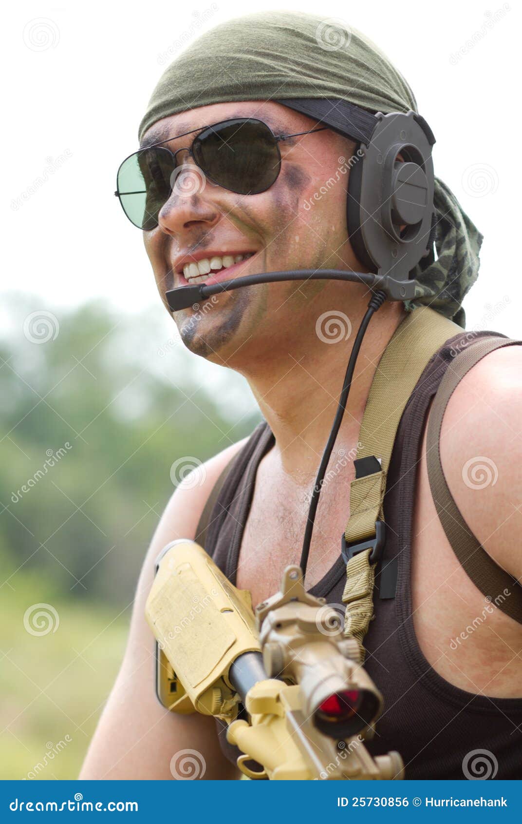 Soldier in Sunglasses Smiling Stock Photo Image of commando, army