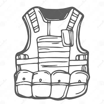 Soldier Vest Icon Silhouette Illustration. Body Armor Vector Graphic ...