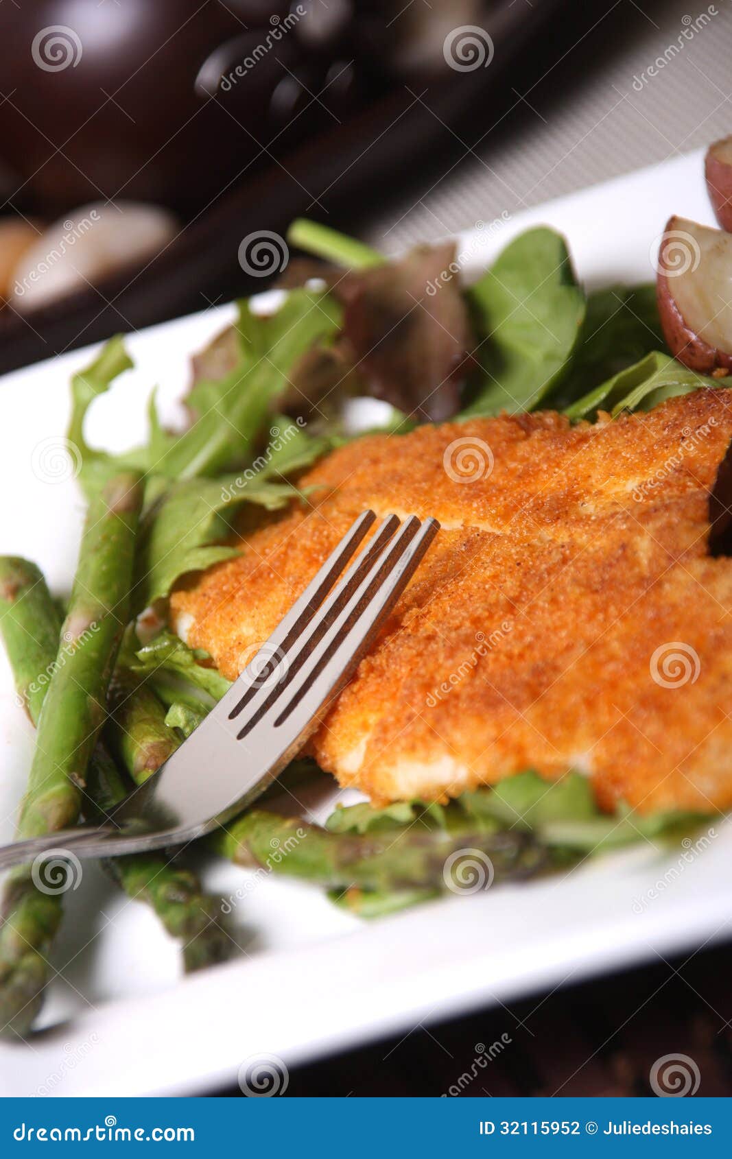 Sole fish fillet stock photo. Image of potato, deep, mesclun 32115952