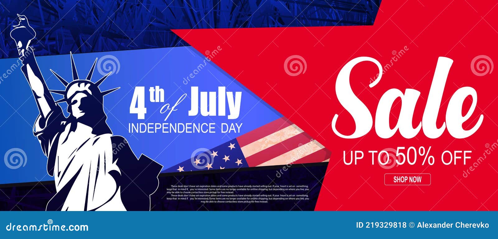 Solemn Illustration with an Element of the Flag of America, a