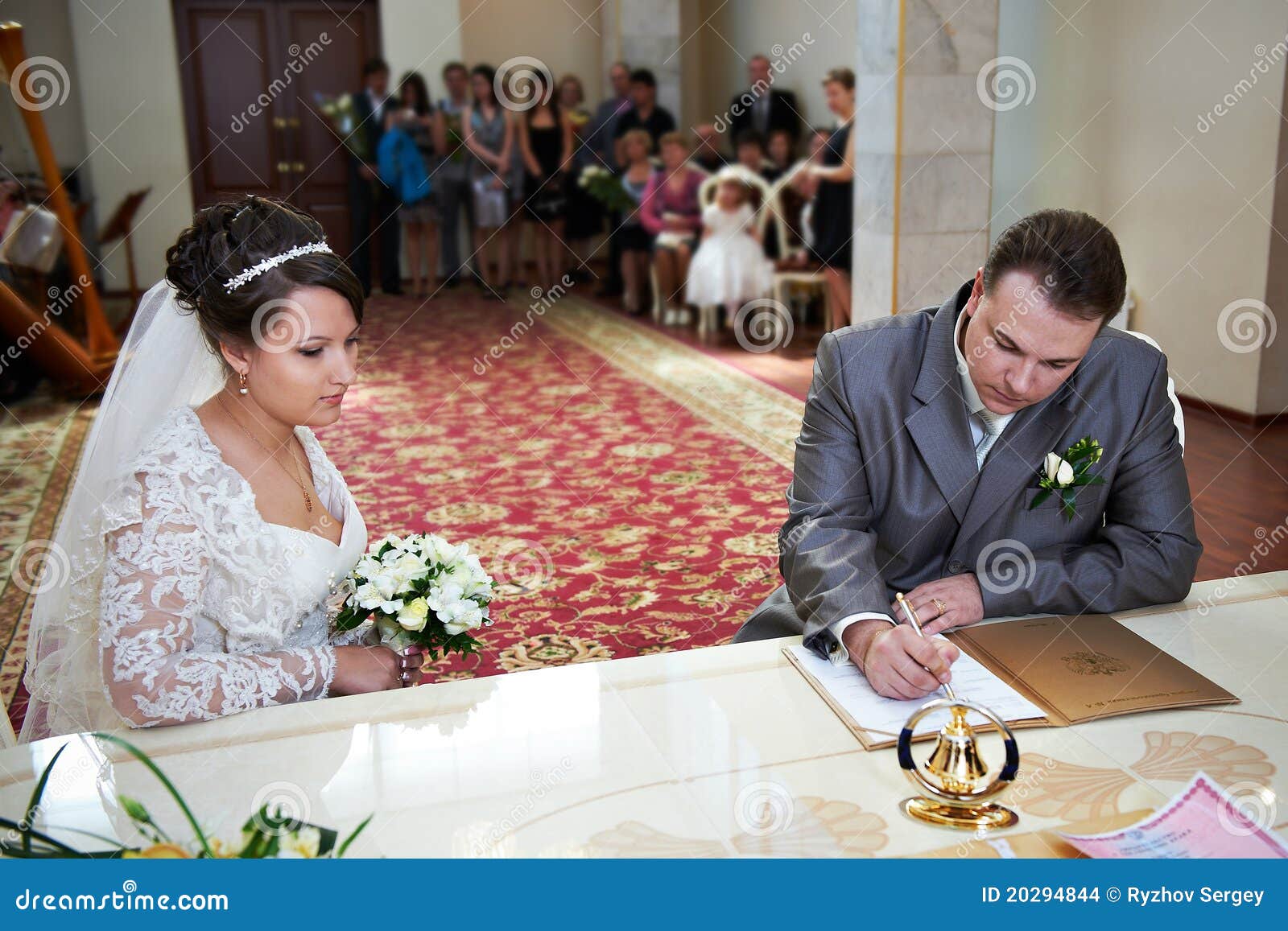 Solemn Registration of Marriage Stock Photo Image of background