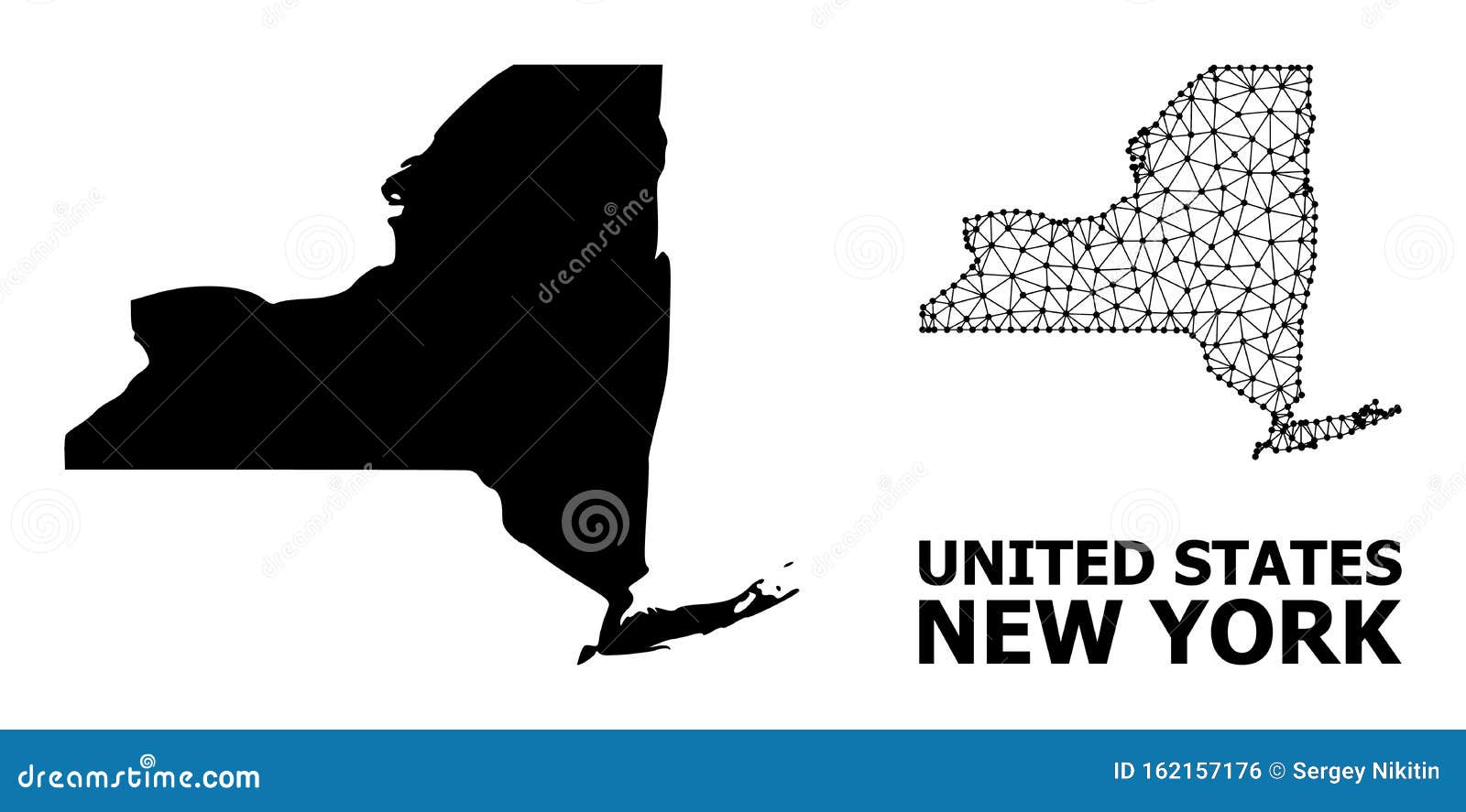 Solid and Carcass Map of New York State Stock Vector - Illustration of ...