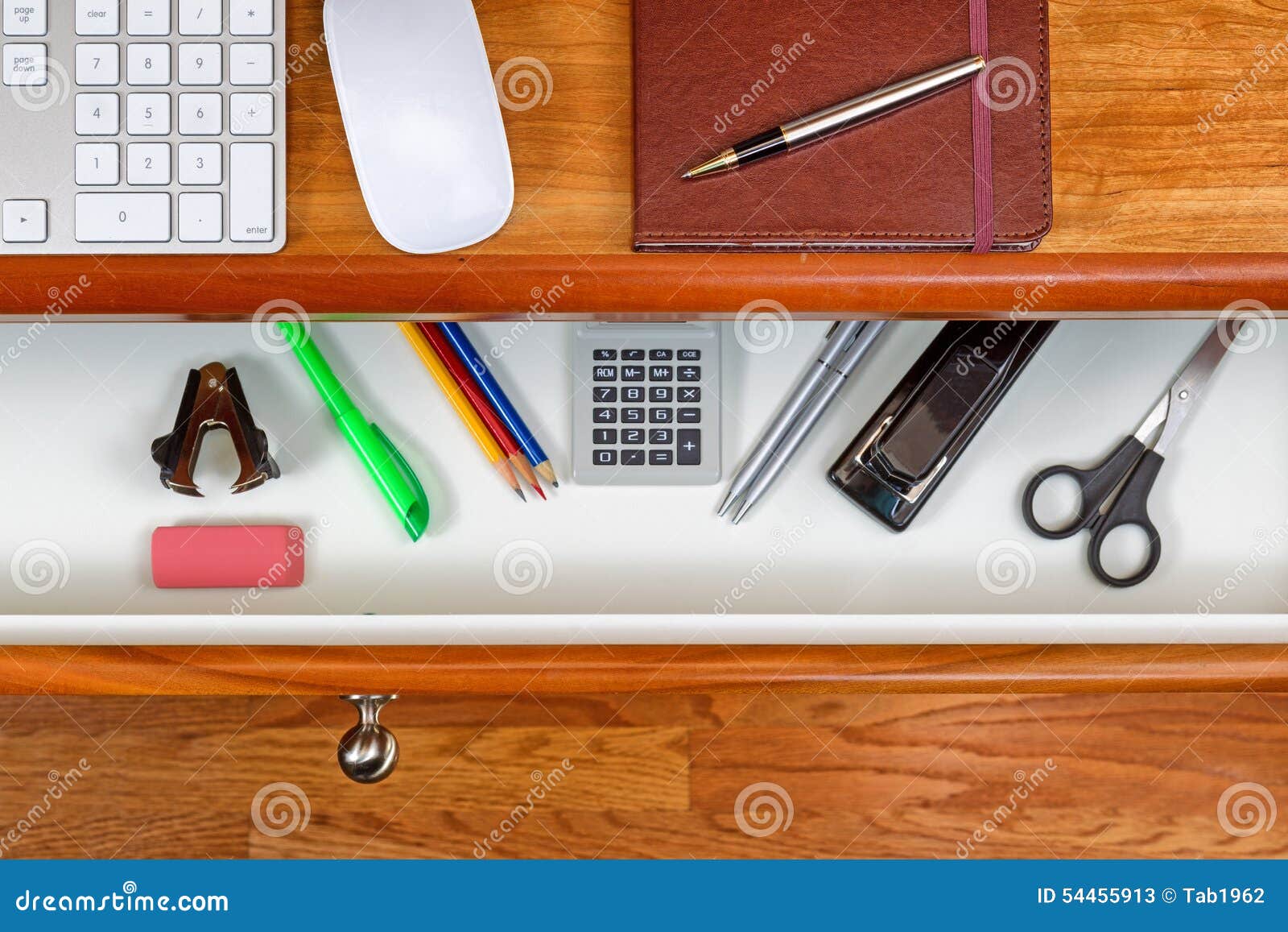 Solid Cherry Wood Office Desk For Work Stock Image Image Of