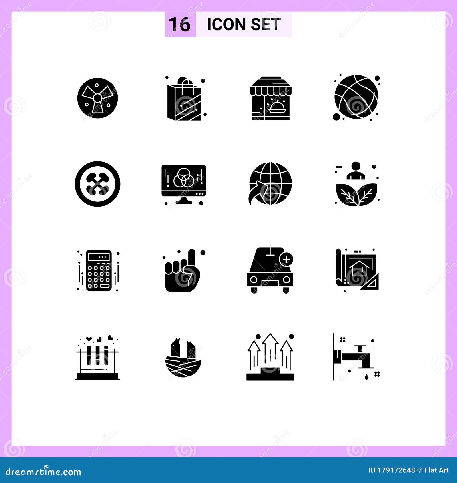 16 solid glyph concept for websites mobile and apps fajita, exercise, life, sport, basketball