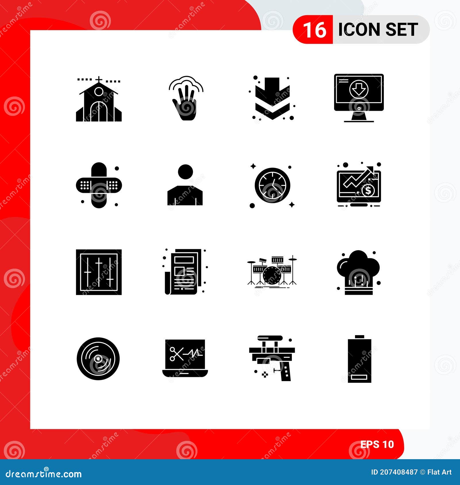 16 creative icons modern signs and s of game, dlc, interface, content, full