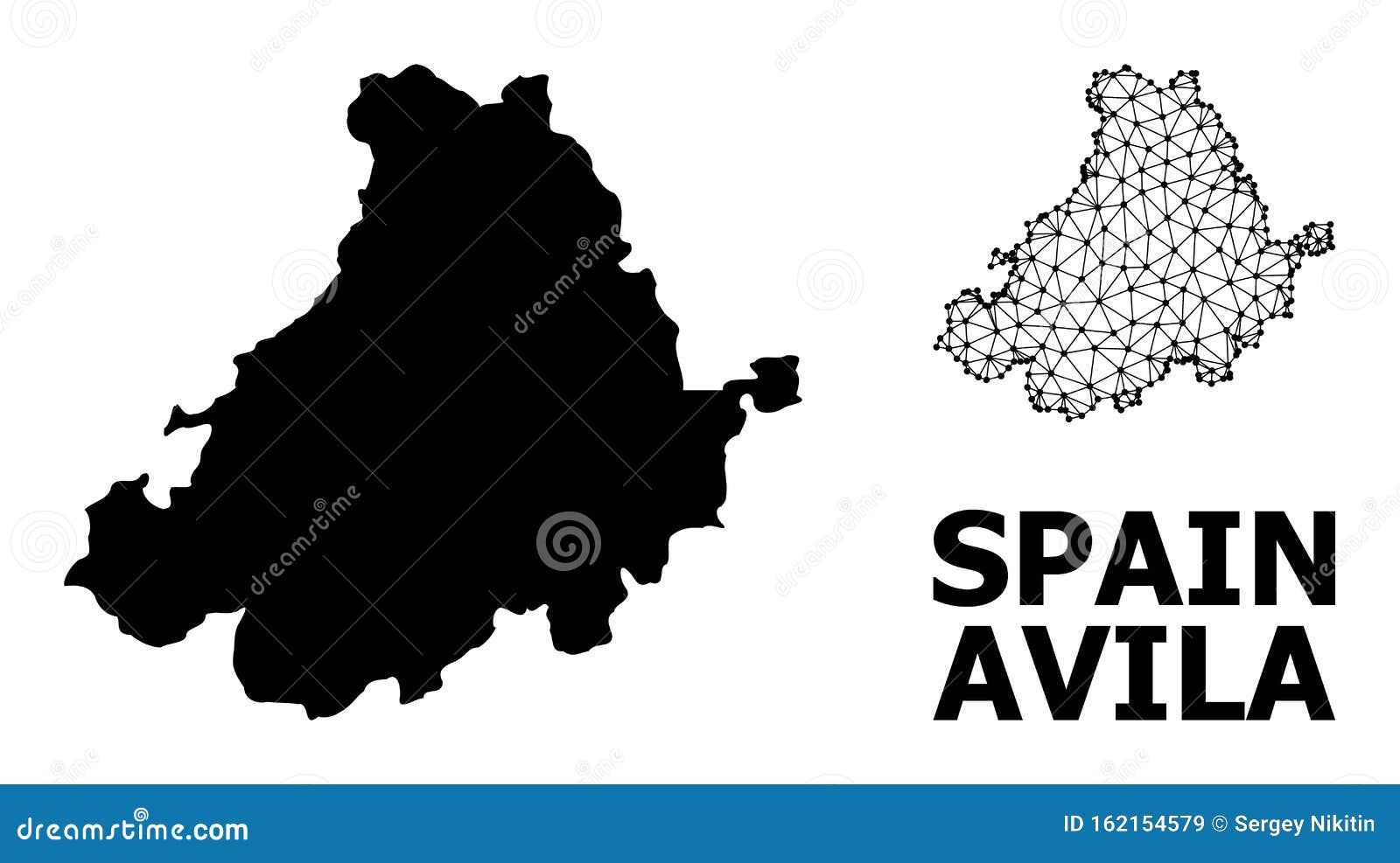 Solid and Network Map of Avila Province Stock Vector Illustration of geographic, object 162154579