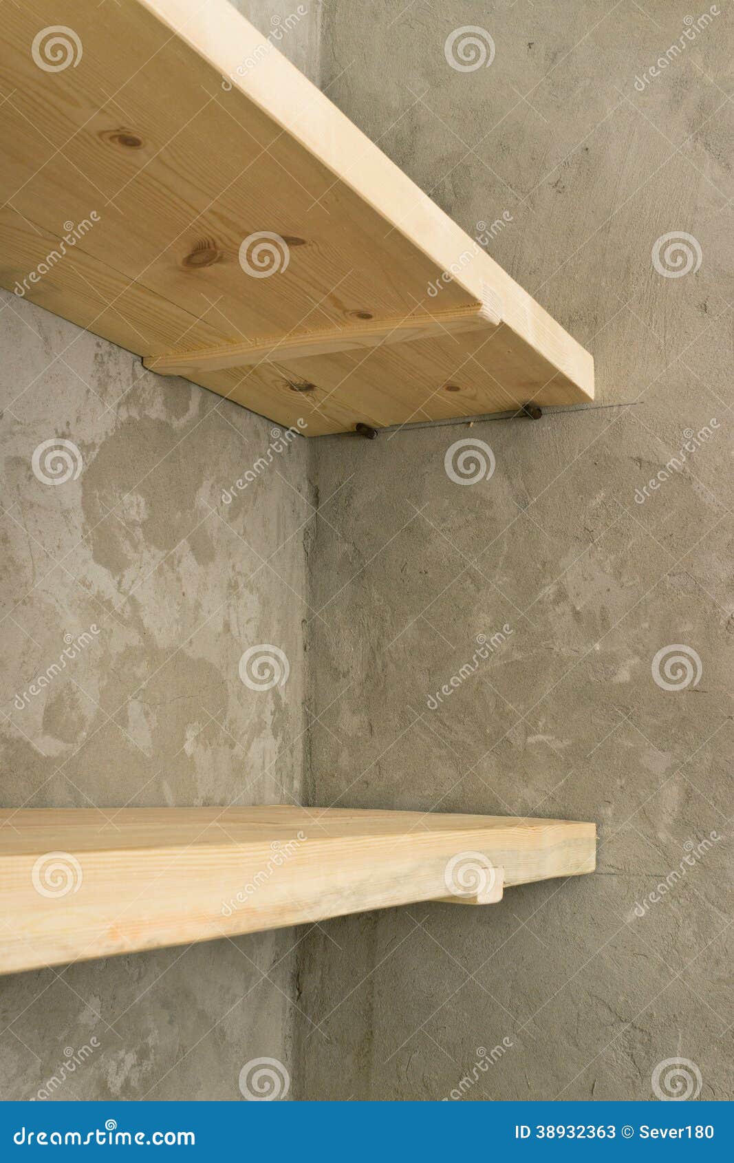Solid Shelves Made of Wood in the Pantry Stock Image Image of durable