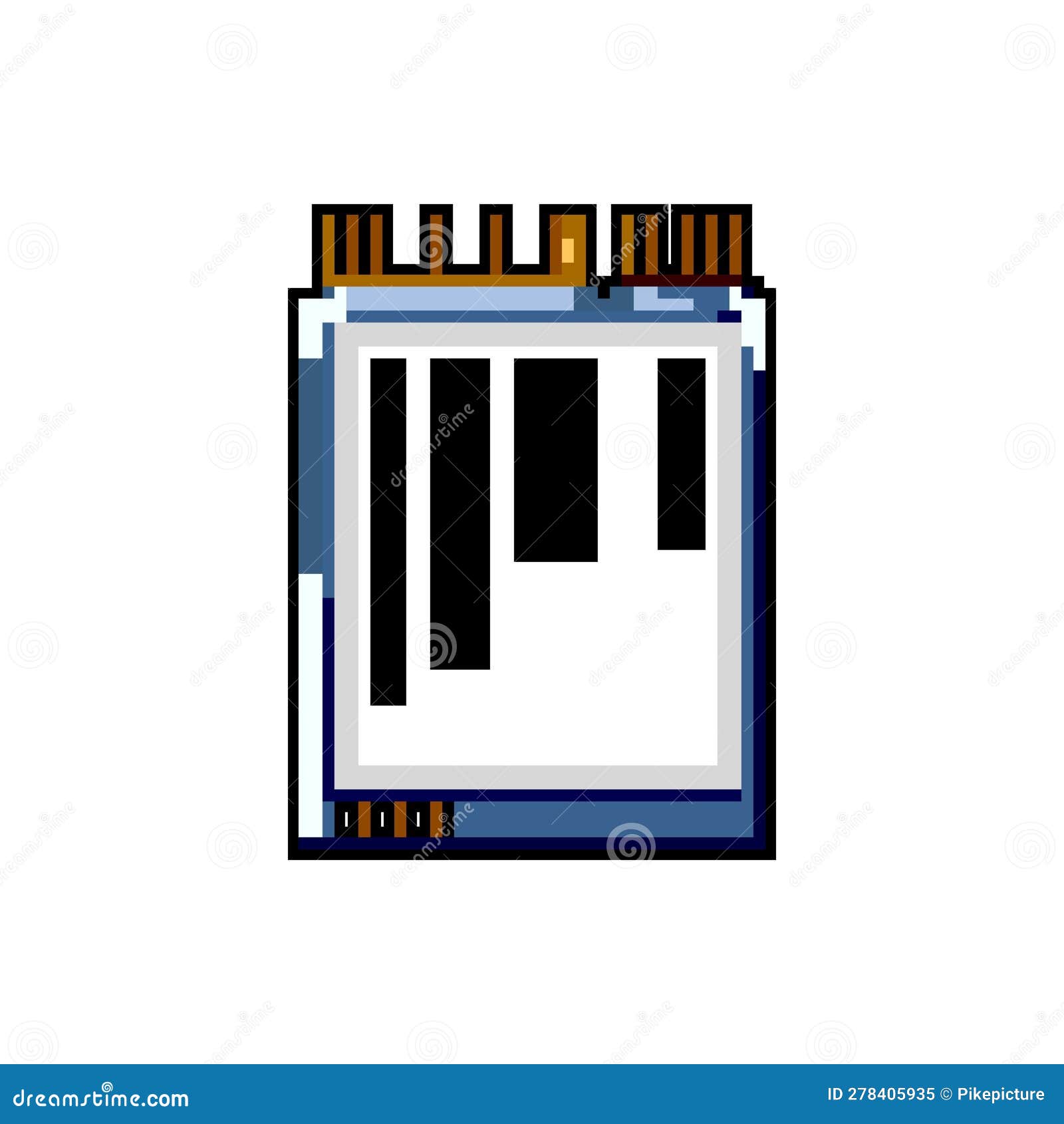 Solid Ssd Storage Game Pixel Art Vector Illustration Stock Vector