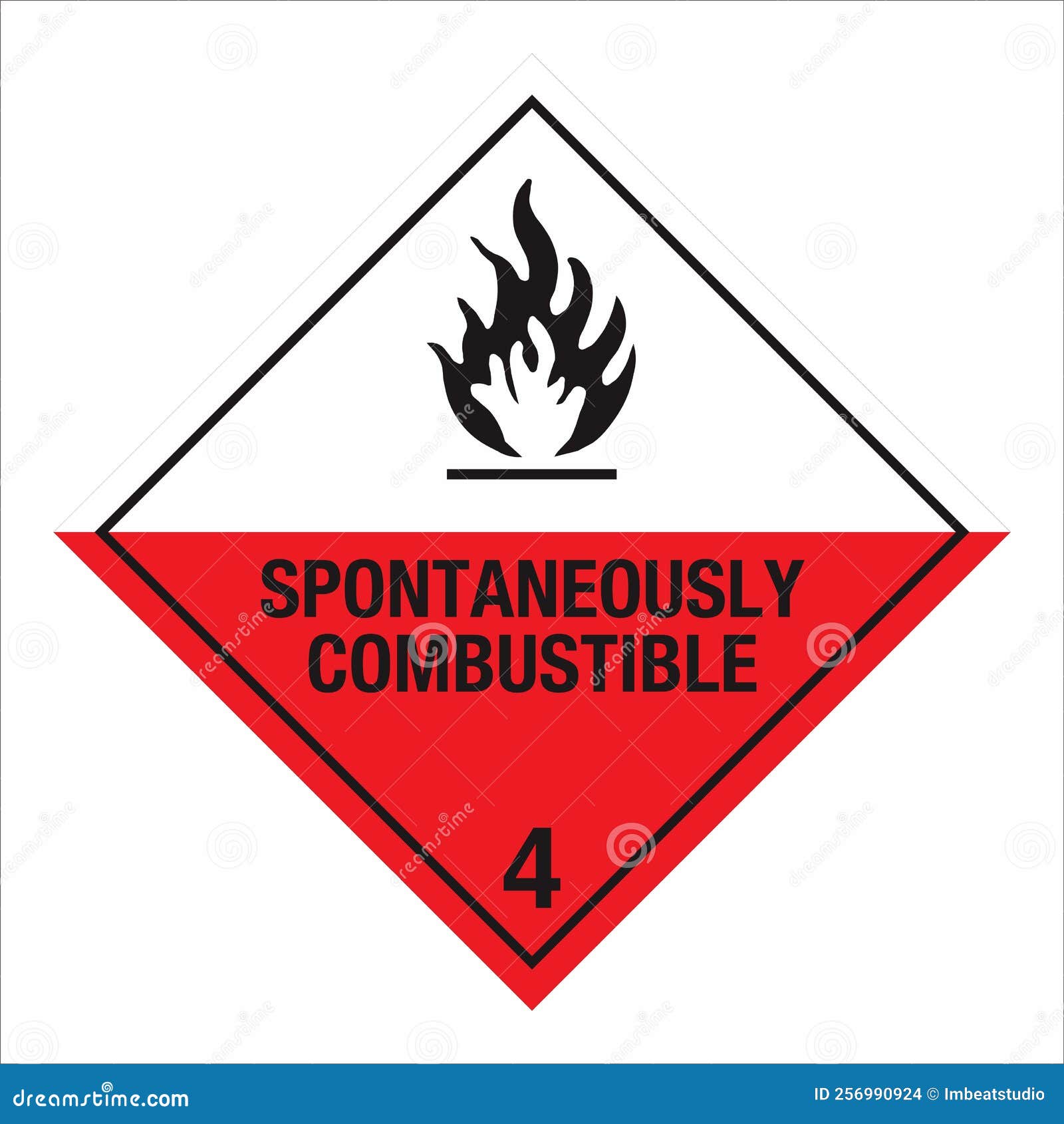 Hazardous HAZMAT Material Label IATA Transportation Class 4 Substances hazardous-hazmat-material-label-iata-transportation-class-4-substances