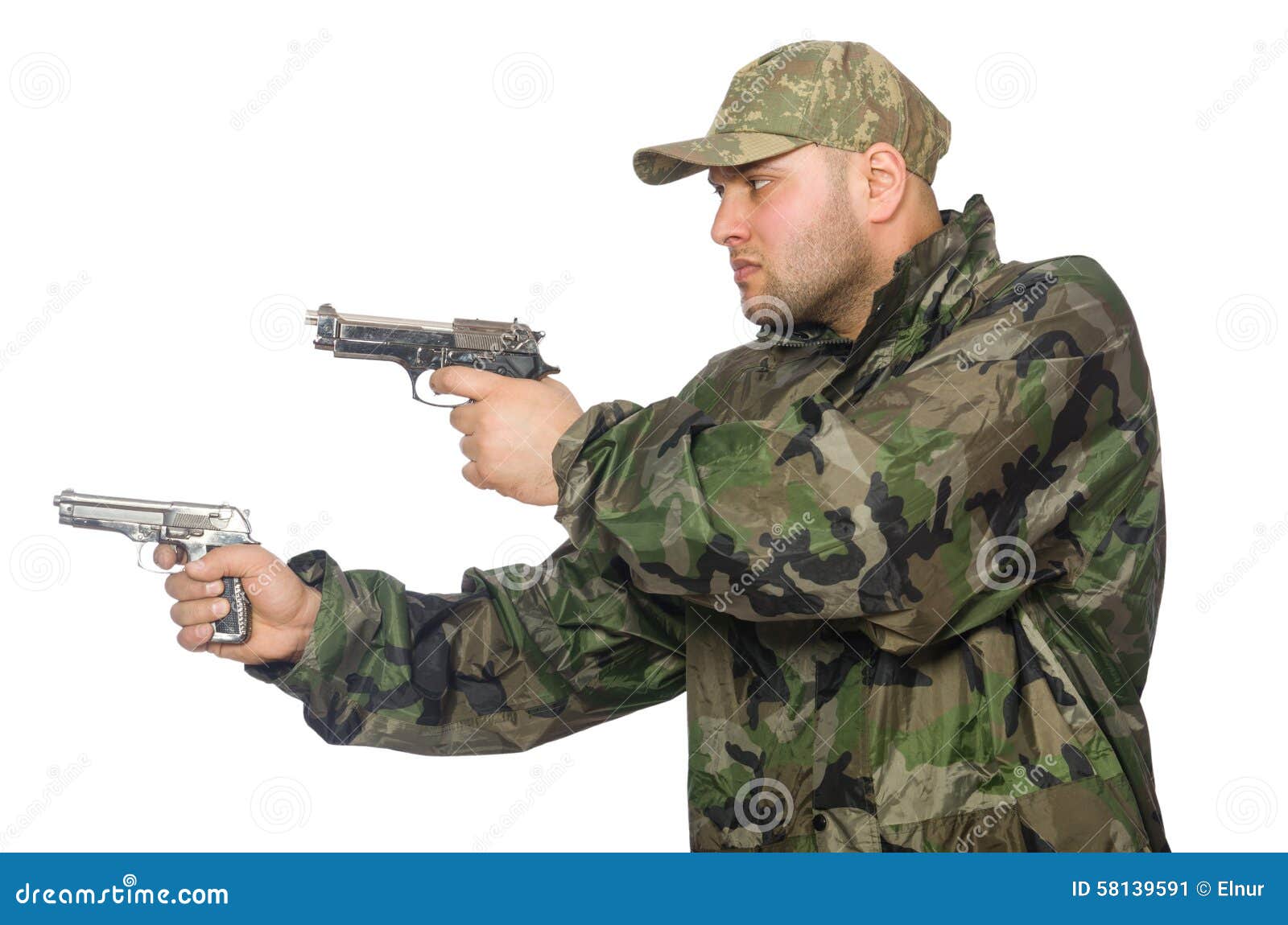 Solider holding gun stock image. Image of holding, isolated - 58139591