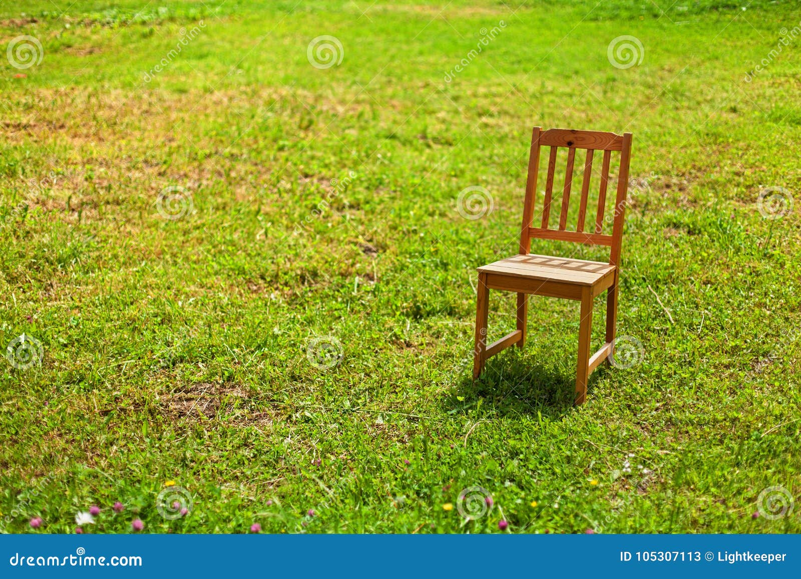 Solitude of a Chair on the Grass Stock Image Image of outdoor, lawn