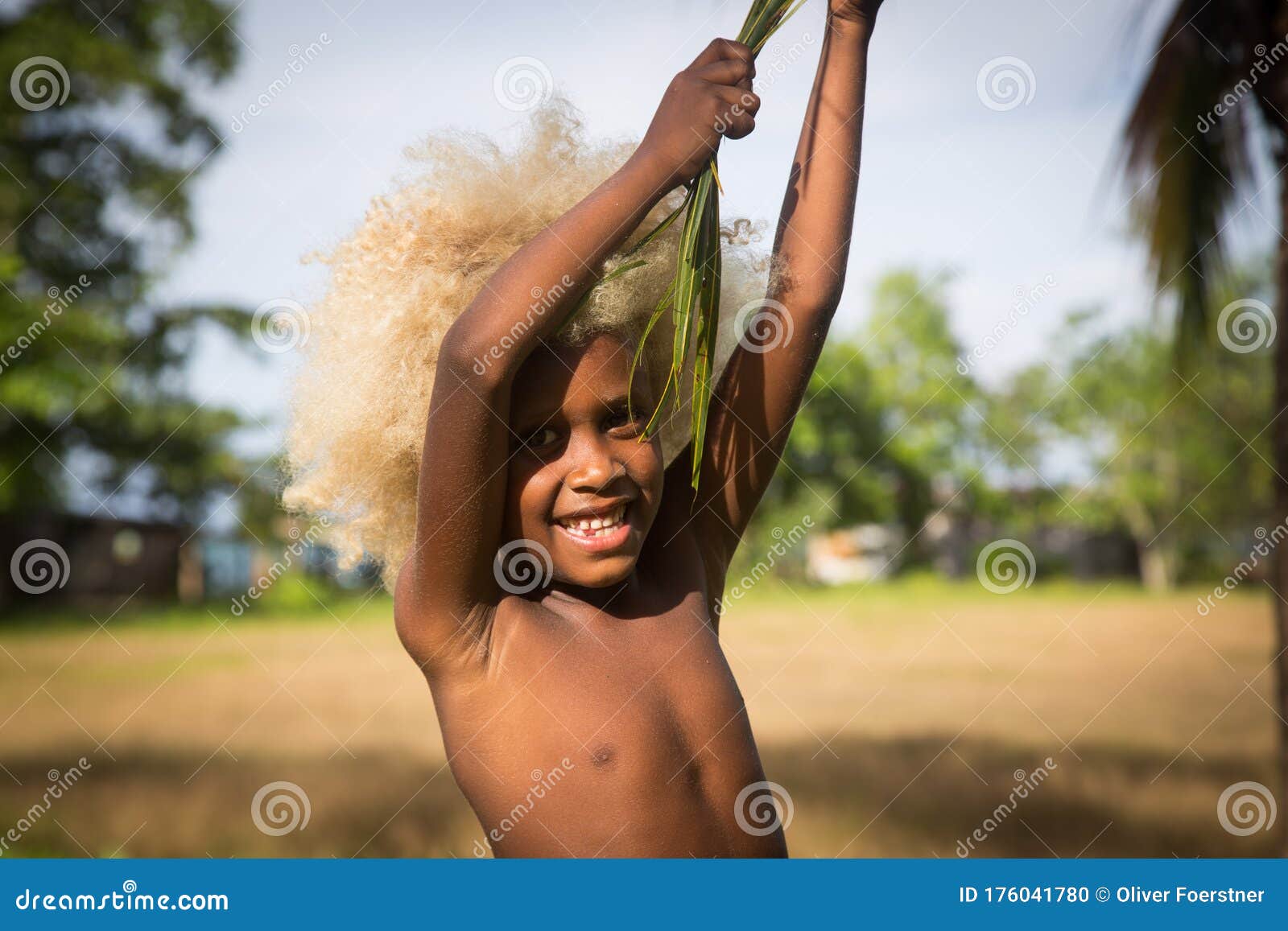 Solomon Islands Boy With Blond Hair And Coloured Skin Editorial Image Image Of Person Blonde 176041780