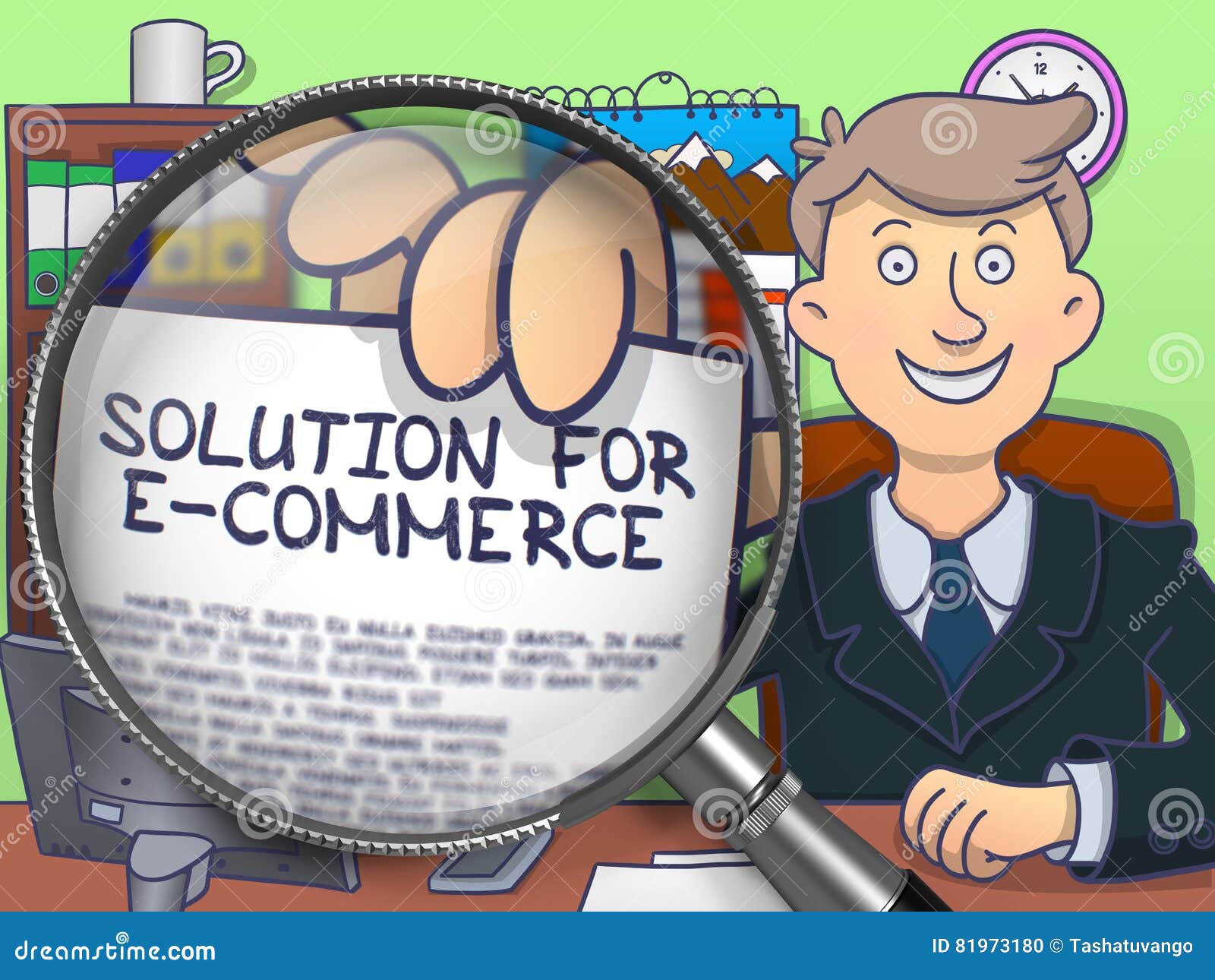 solution for e-commerce through lens. doodle .