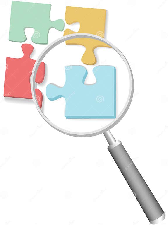 Solution Jigsaw Puzzle Magnifying Glass Stock Vector Illustration of puzzle 9749642
