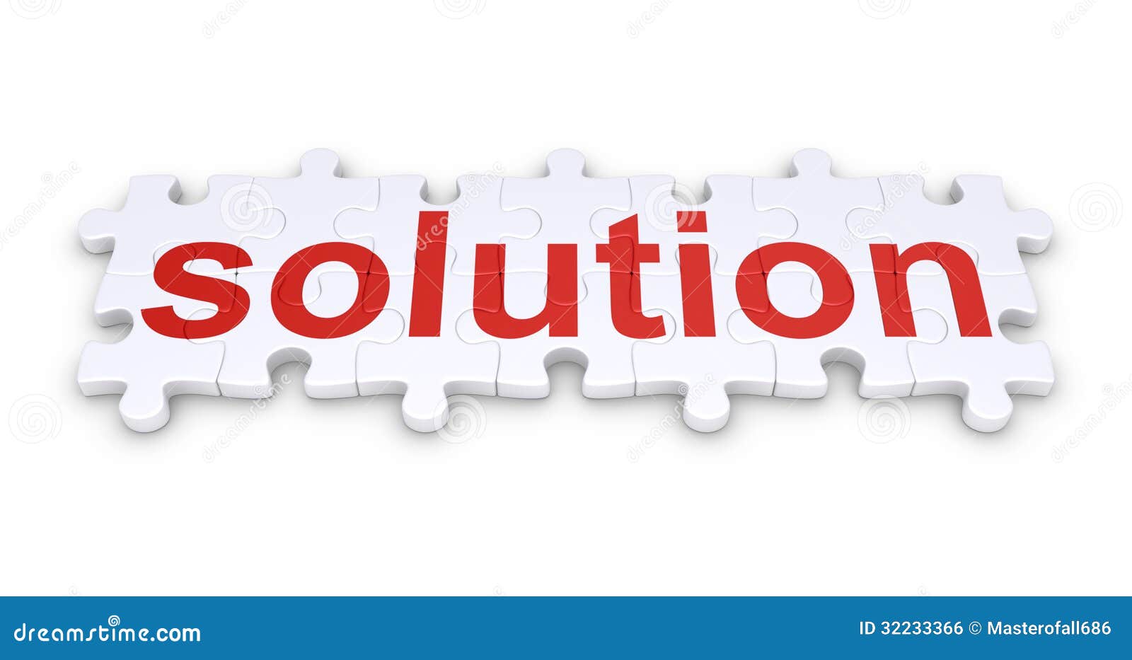 solution word made of puzzle pieces