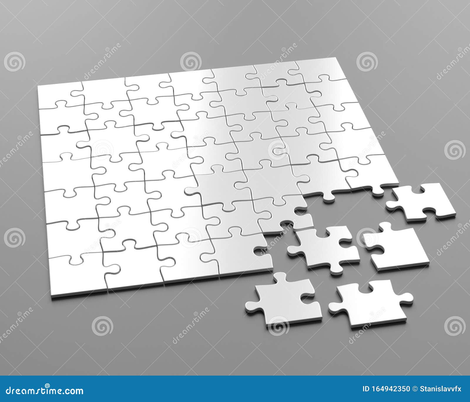 Download Solving Jigsaw Puzzle 7x7 Pieces Puzzle Mockup 3d Illustration Stock Illustration Illustration Of Jigsaw Connection 164942350