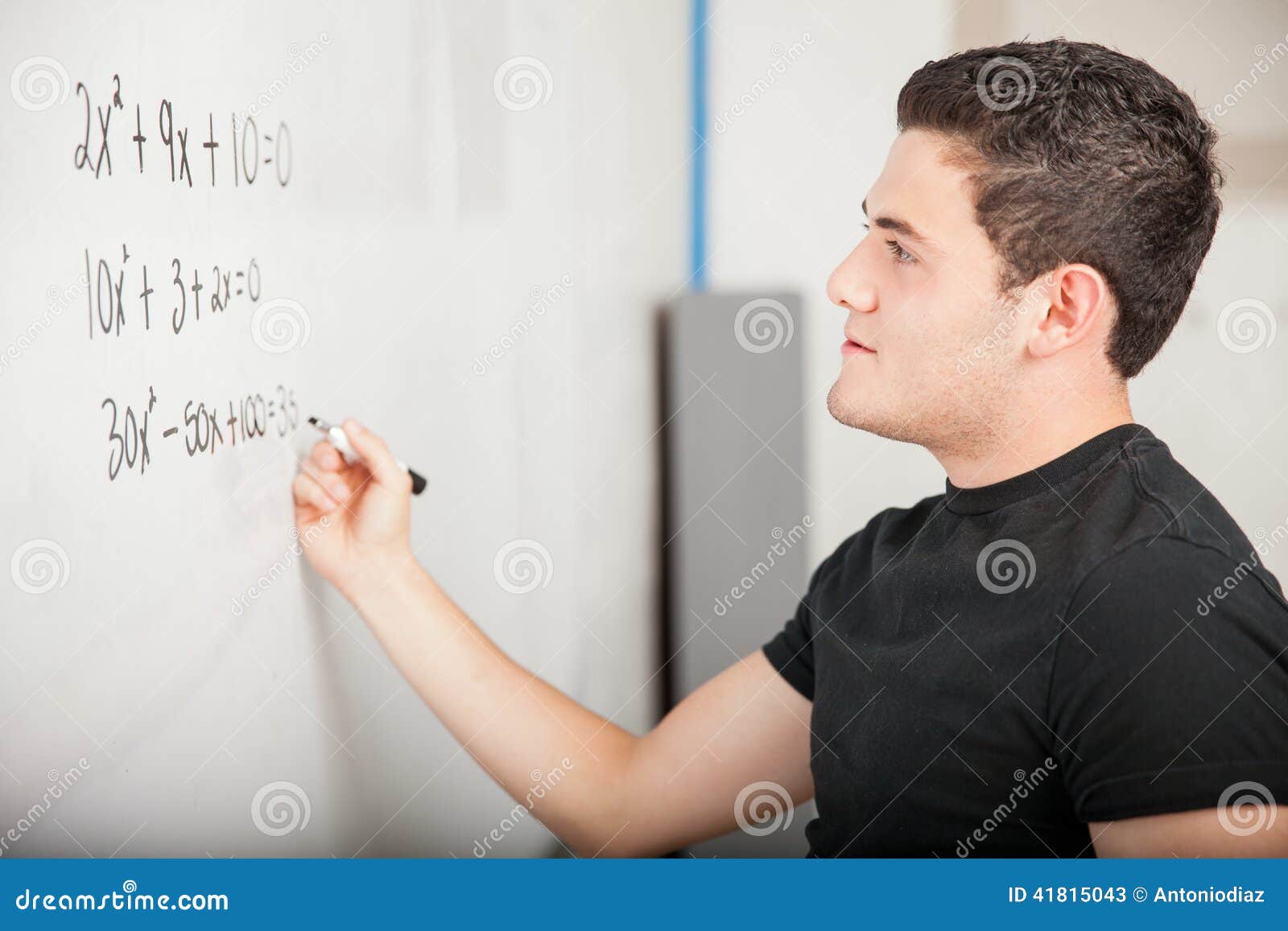 Solving some math problems stock image image of junior 41815043