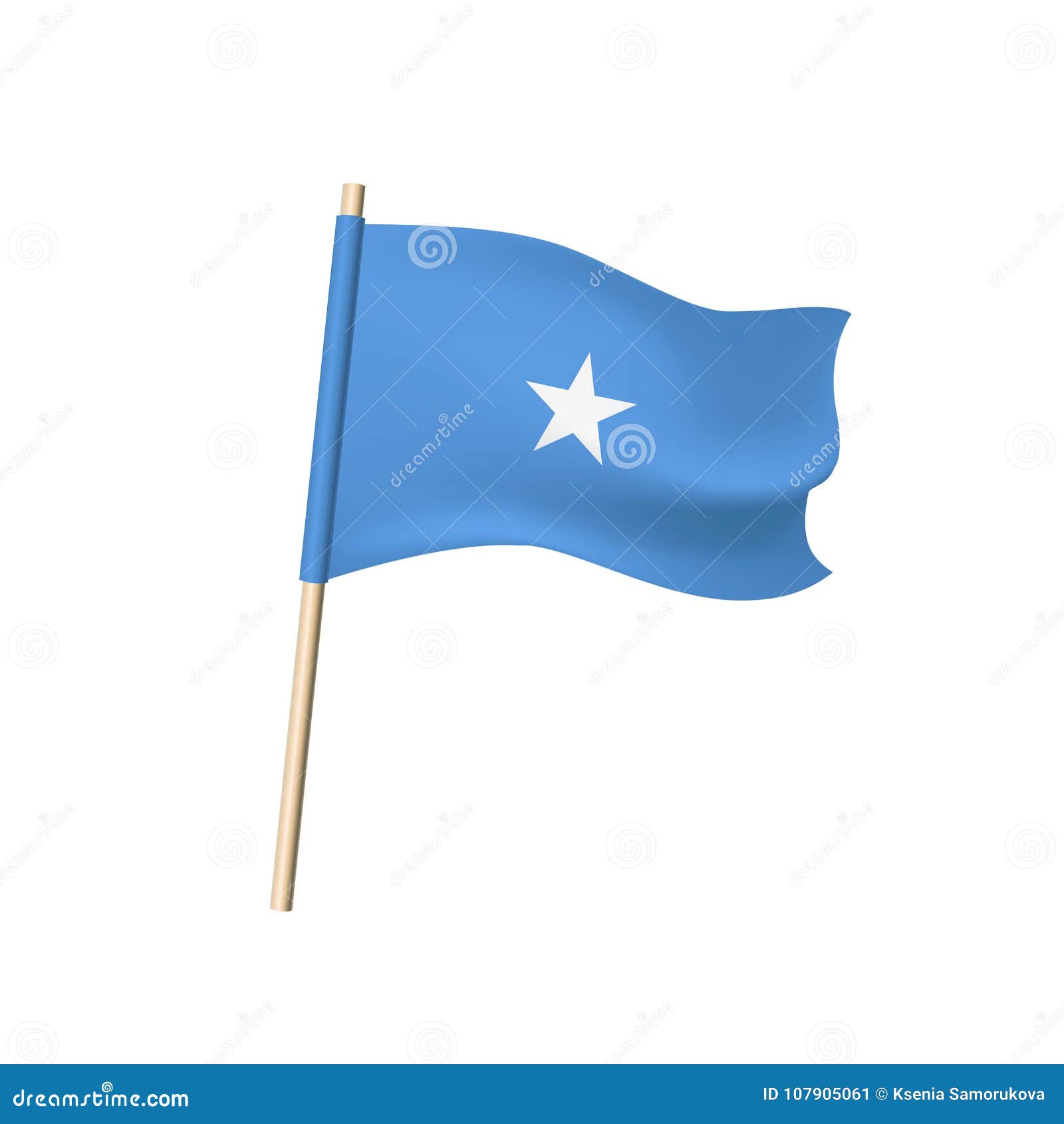 Somalia Flagge Weisser Stern Auf Blauem Hintergrund Vektor Abbildung Illustration Von Ikone Feiertag 107905061