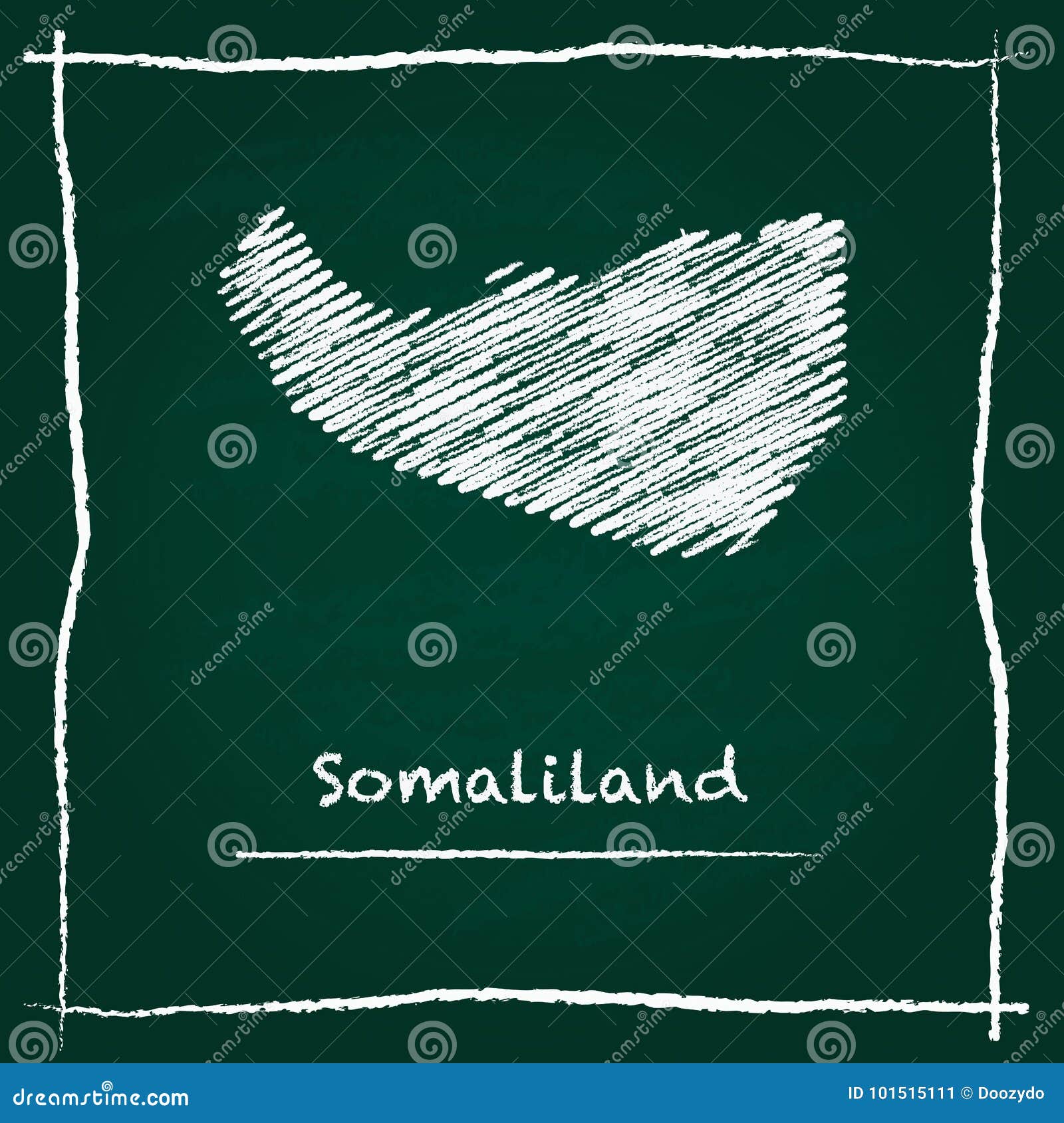 somaliland outline  map hand drawn with.