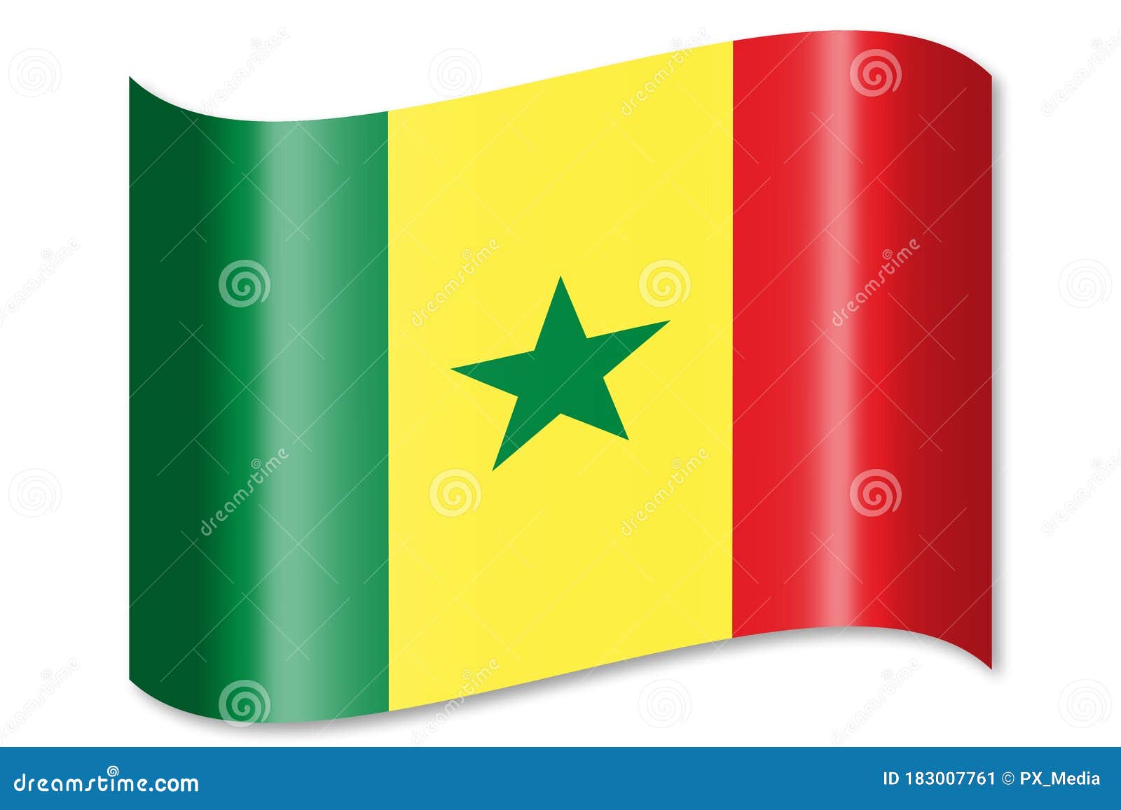 Sombra De Bandeira Do País Que Agita Senegal Ilustração Stock - Ilustração  de horizontal, naturalization: 183007761