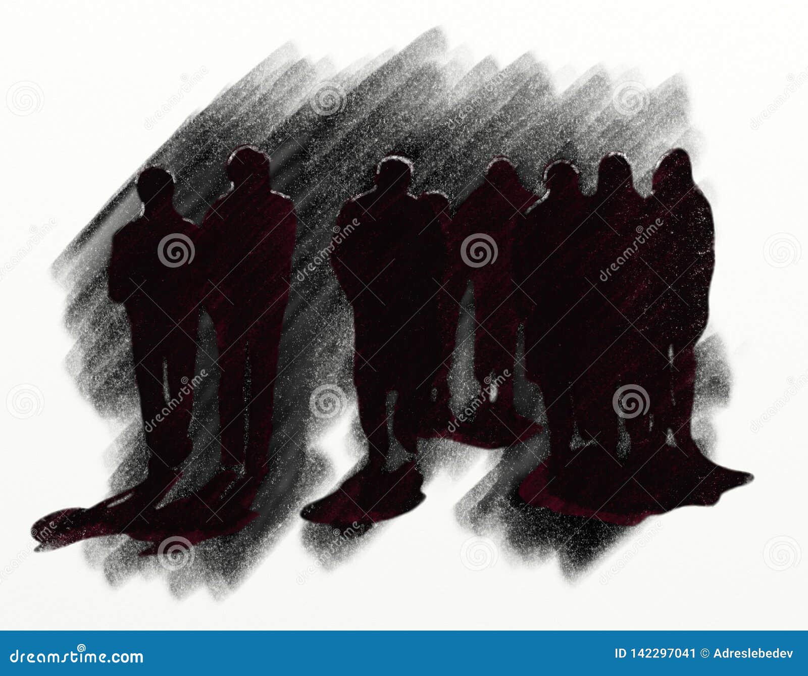 Sombras De Caminar Del Grupo De Personas Stock de ilustración - Ilustración  de sombras, sombra: 142297041