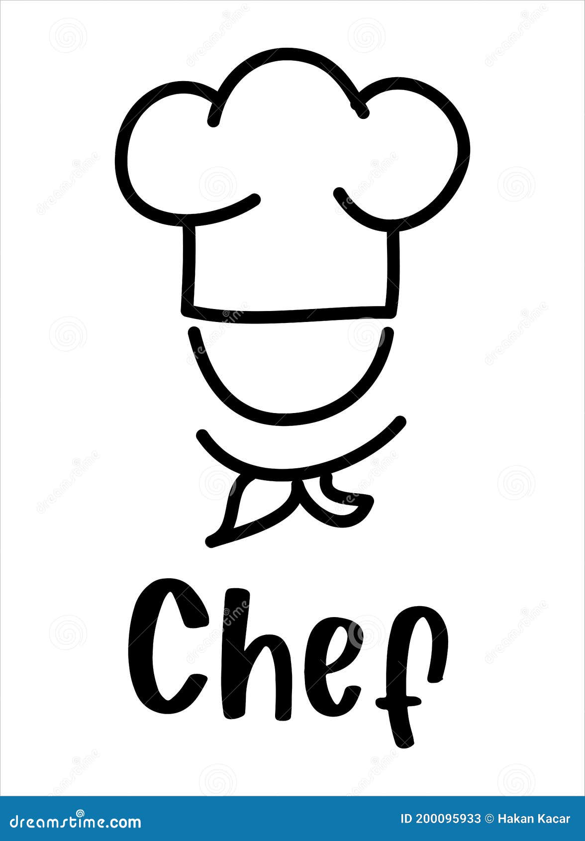 Sombrero De Chef Dibujo De Mano Ilustración del Vector - Ilustración de  desayuno, conjunto: 200095933