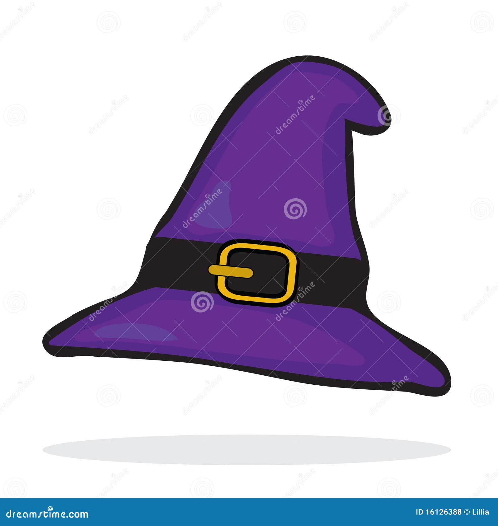 Sombrero De La Bruja Púrpura Ilustración del Vector - Ilustración de  objeto, negro: 16126388