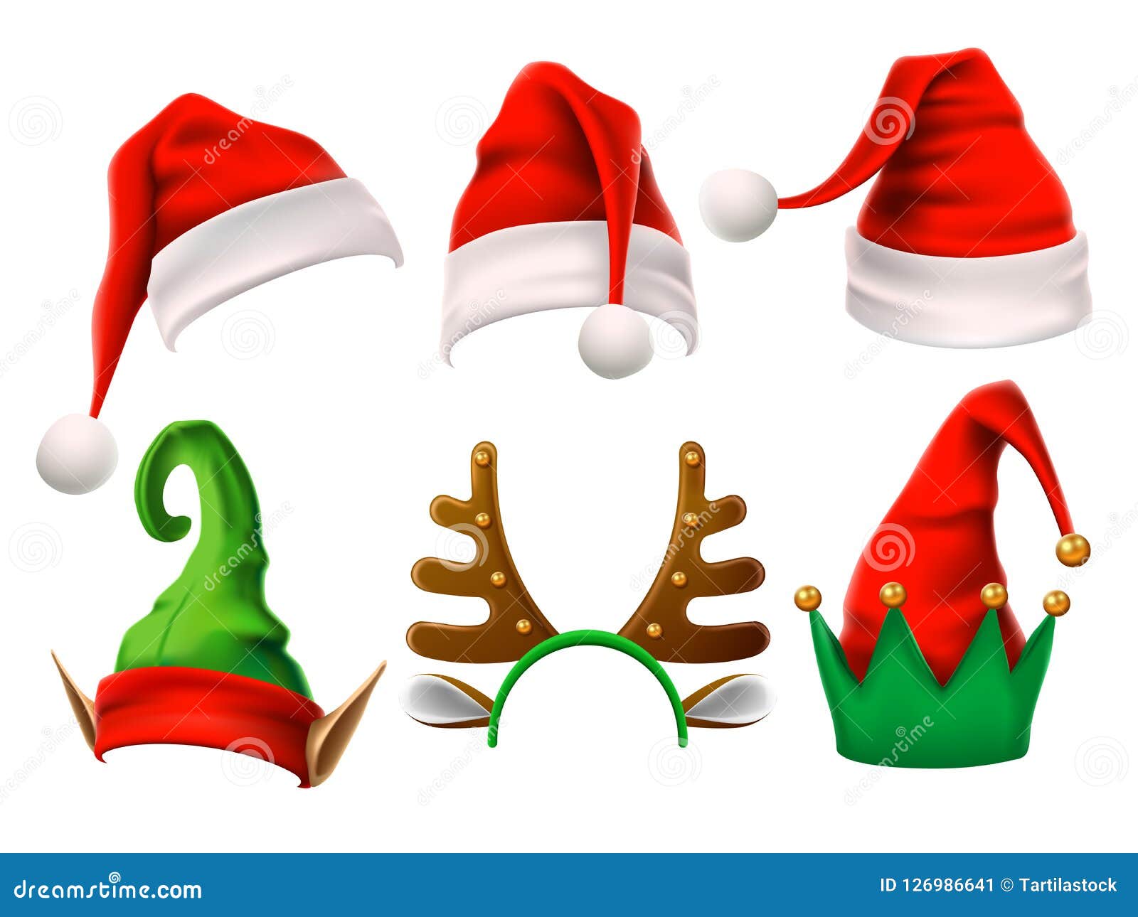 Accesorios de Fotos de Fiesta Cinta de Renos Lindos para el Cabello 4 Piezas Diadema Navidad de Elfo en Diseño de Gorro Papá Noel Sombrero de Santa Claus para Adultos y Niños 