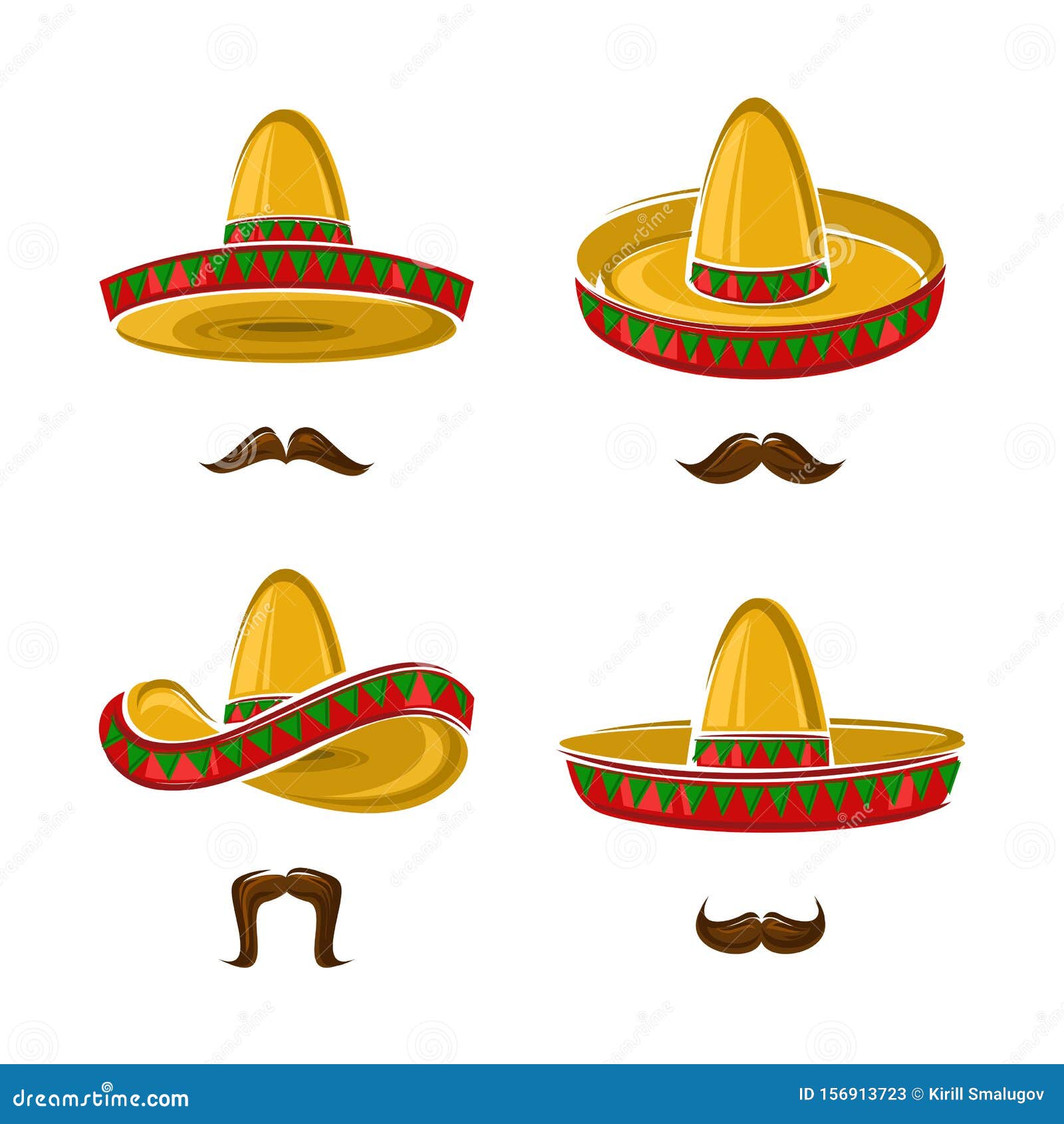 sombrero set. collection icon sombrero. 