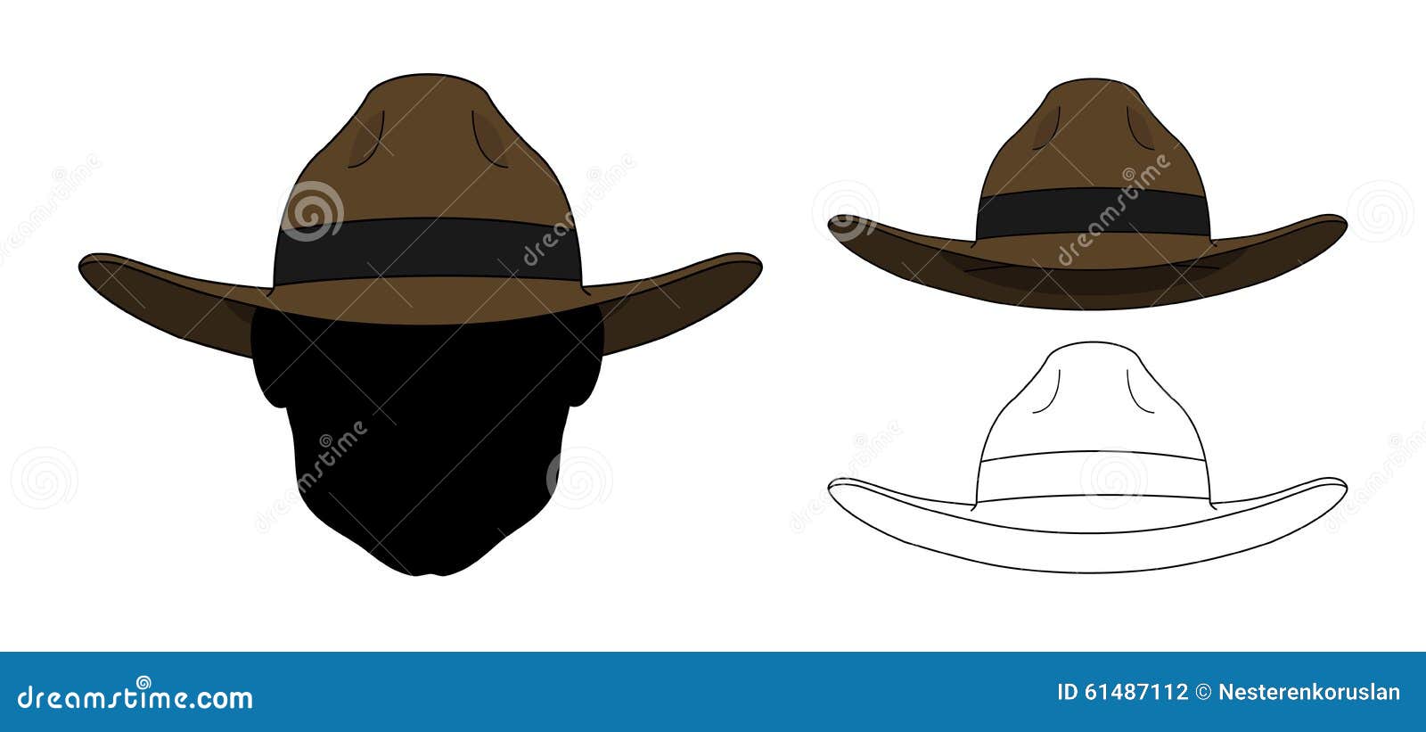 Sombrero Viejo Oeste Salvaje De La Moda Color Ilustración del Vector - Ilustración de manera, ropa: 61487112